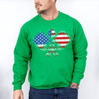 Paddle US Flag Design - Pickleball Unisex Crewneck T-Shirt Sweatshirt Hoodie