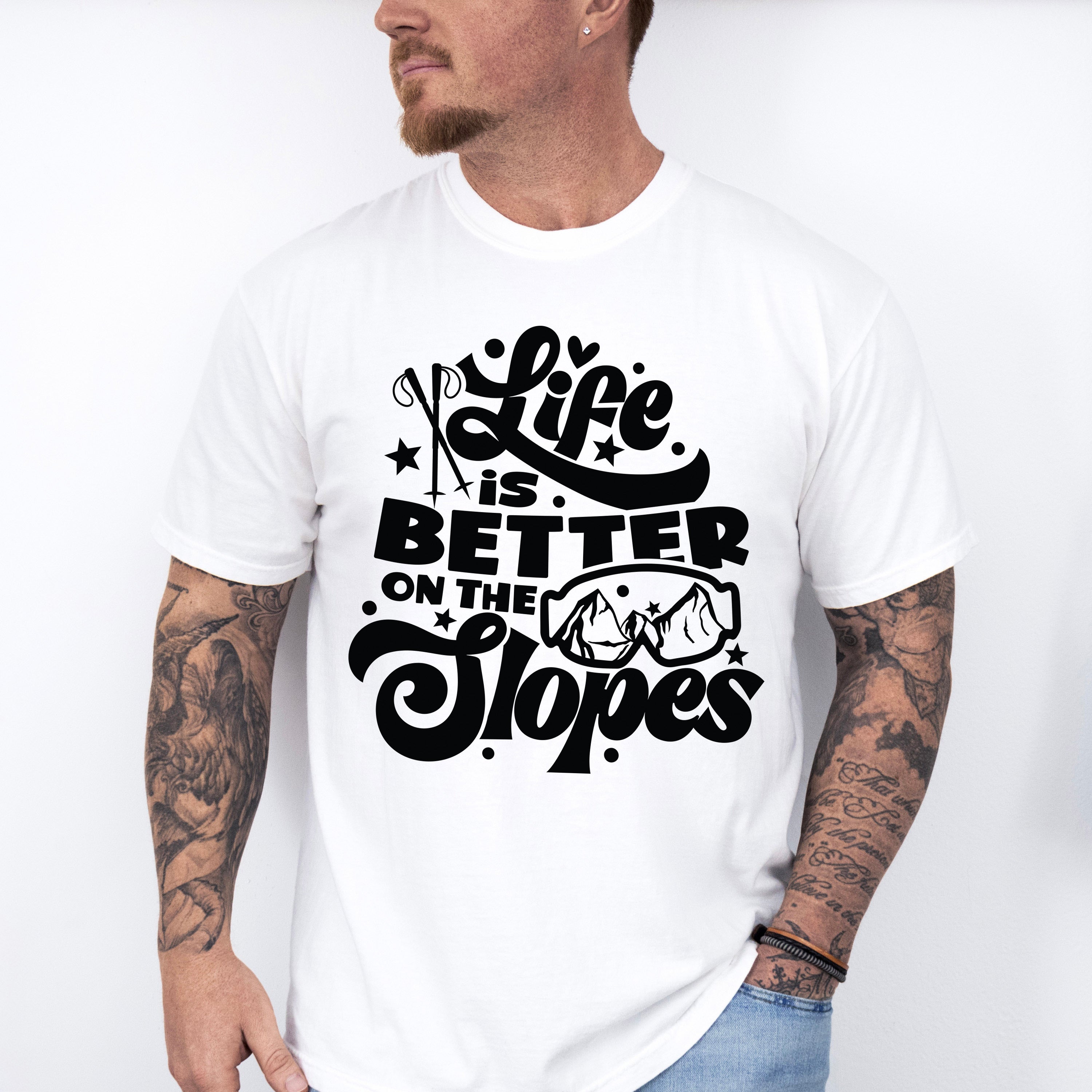 Life Is Better On The Slopes - Skiing Unisex Crewneck T-Shirt Sweatshirt Hoodie
