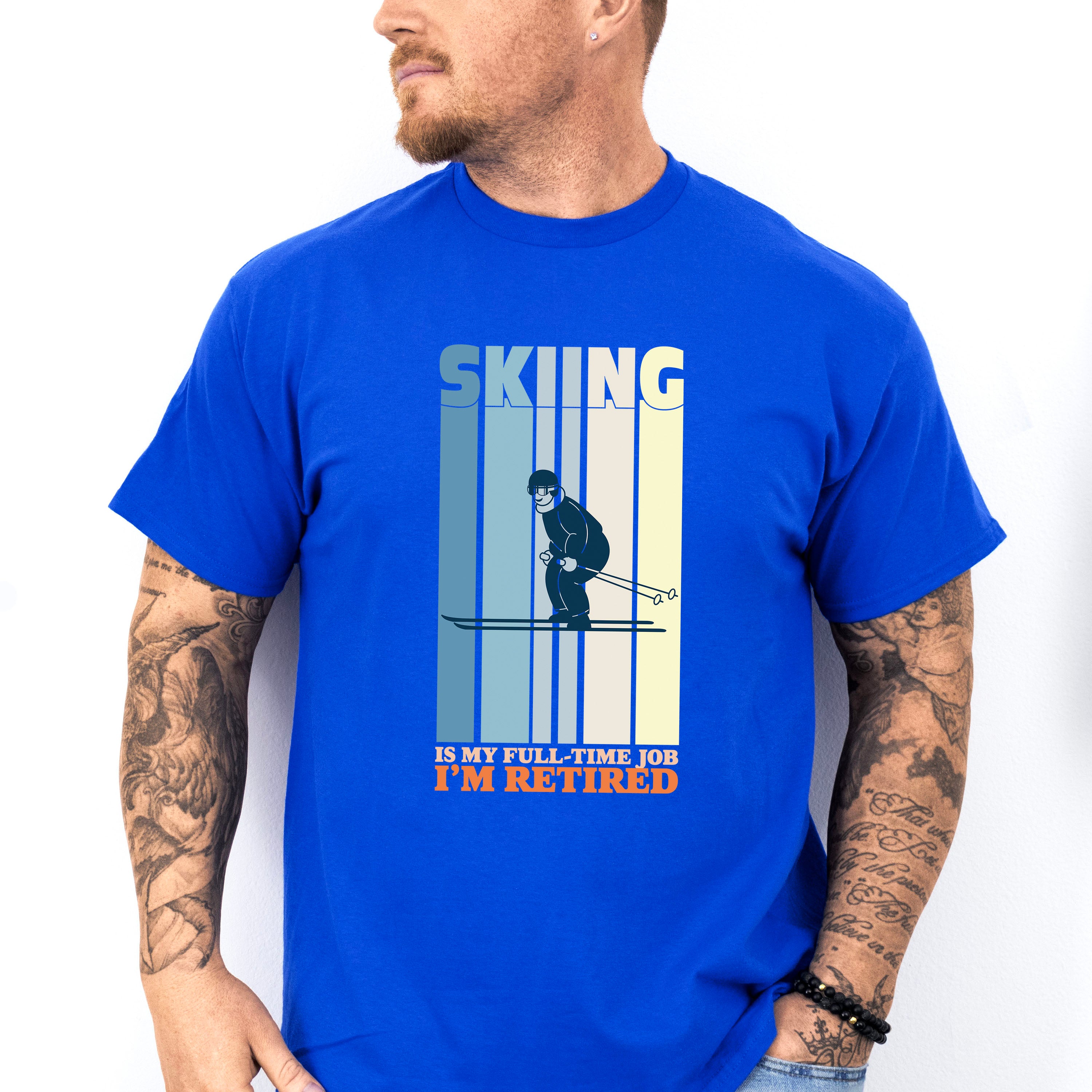 Skiing Is My Full Time Job - Skiing Unisex Crewneck T-Shirt Sweatshirt Hoodie