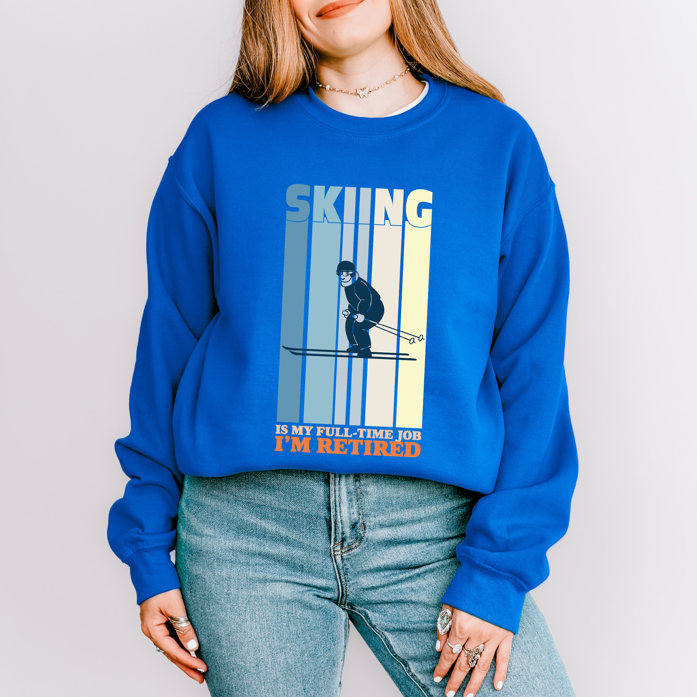 Skiing Is My Full Time Job - Skiing Unisex Crewneck T-Shirt Sweatshirt Hoodie