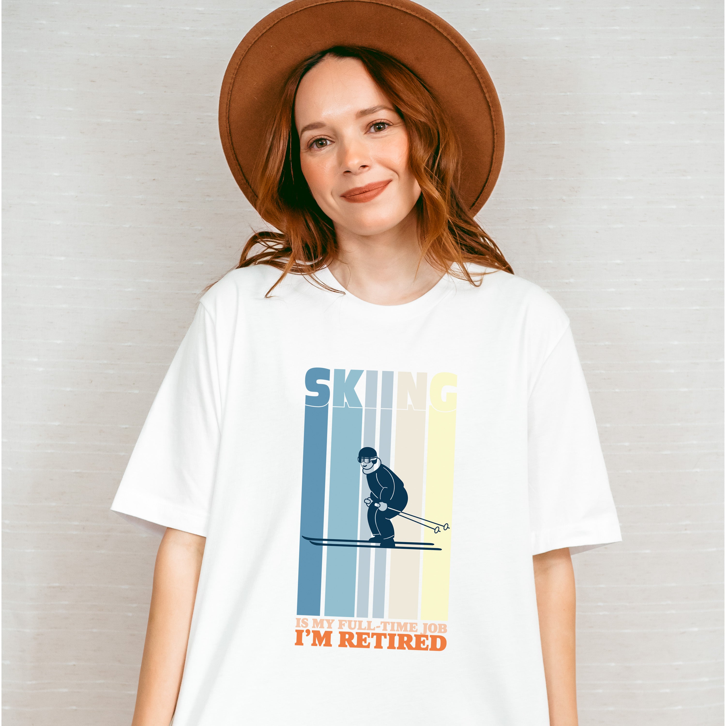 Skiing Is My Full Time Job - Skiing Unisex Crewneck T-Shirt Sweatshirt Hoodie