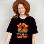 Skiing And Coffee - Skiing Unisex Crewneck T-Shirt Sweatshirt Hoodie