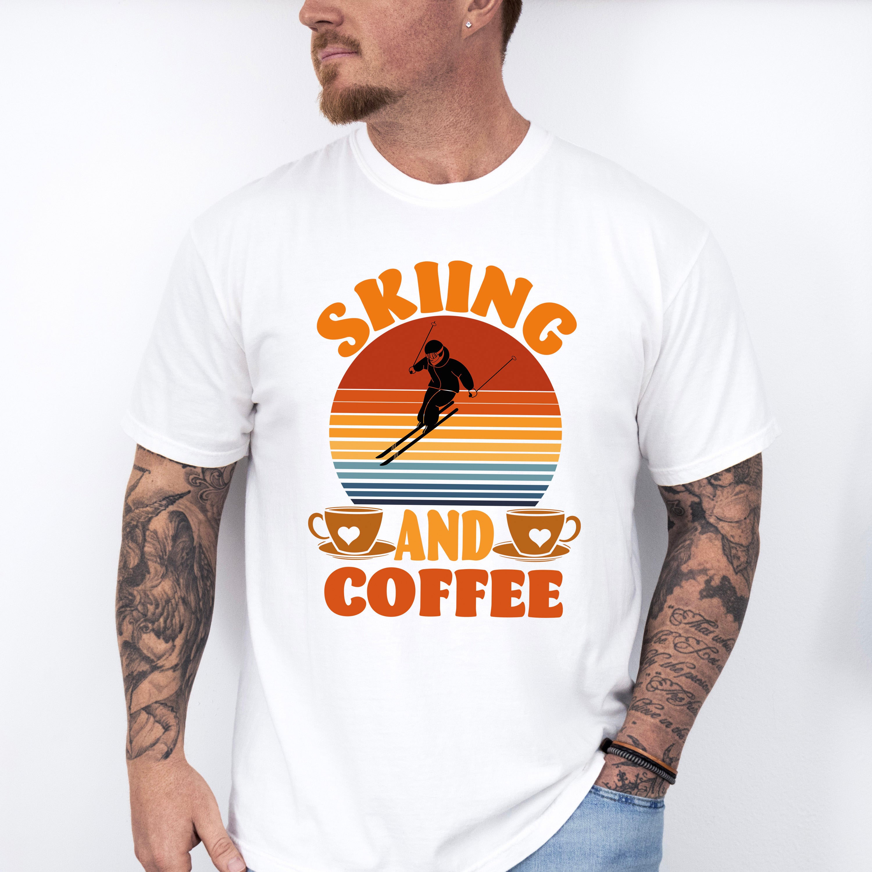 Skiing And Coffee - Skiing Unisex Crewneck T-Shirt Sweatshirt Hoodie