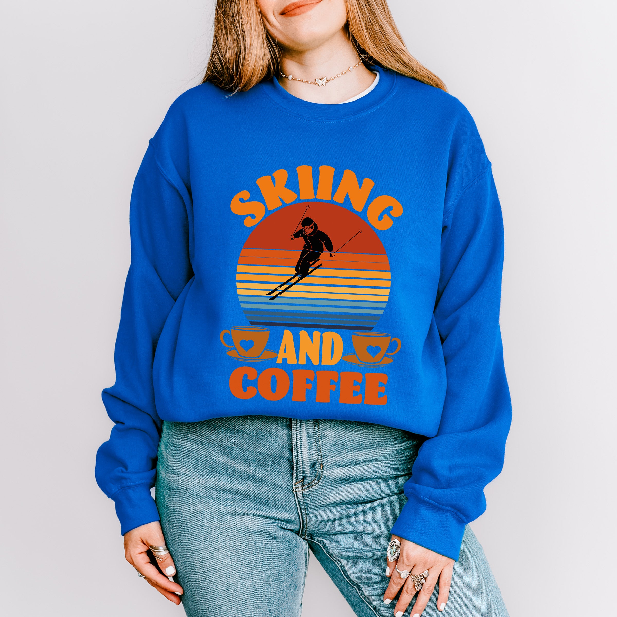 Skiing And Coffee - Skiing Unisex Crewneck T-Shirt Sweatshirt Hoodie