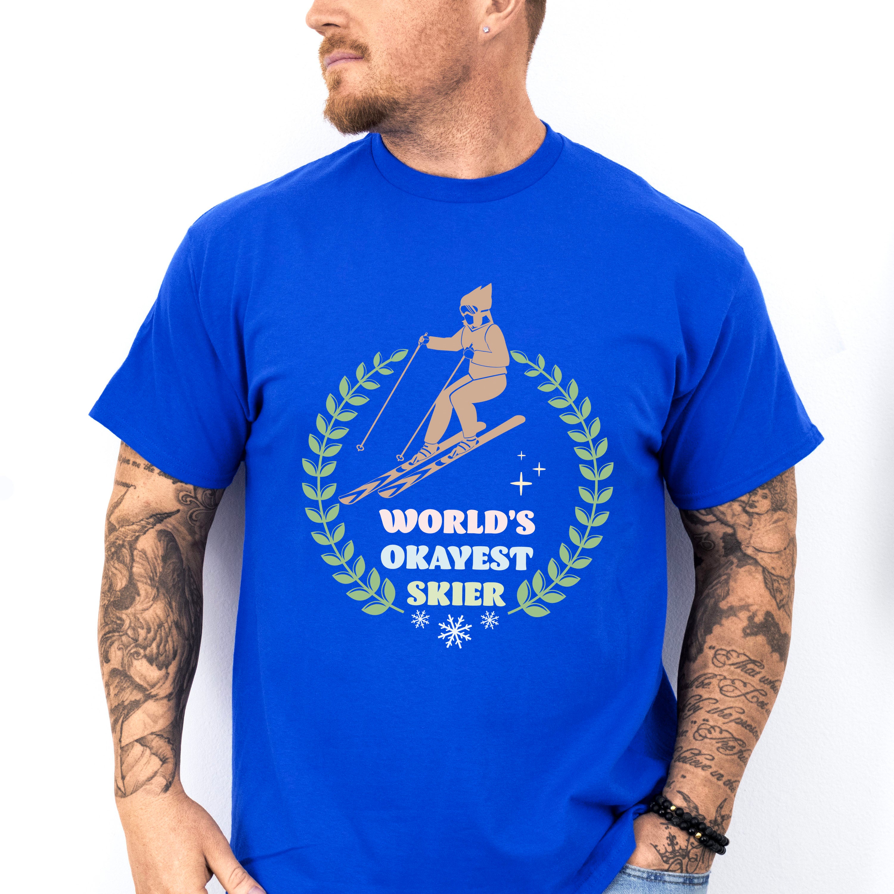 World's Okayest Skier - Skiing Unisex Crewneck T-Shirt Sweatshirt Hoodie