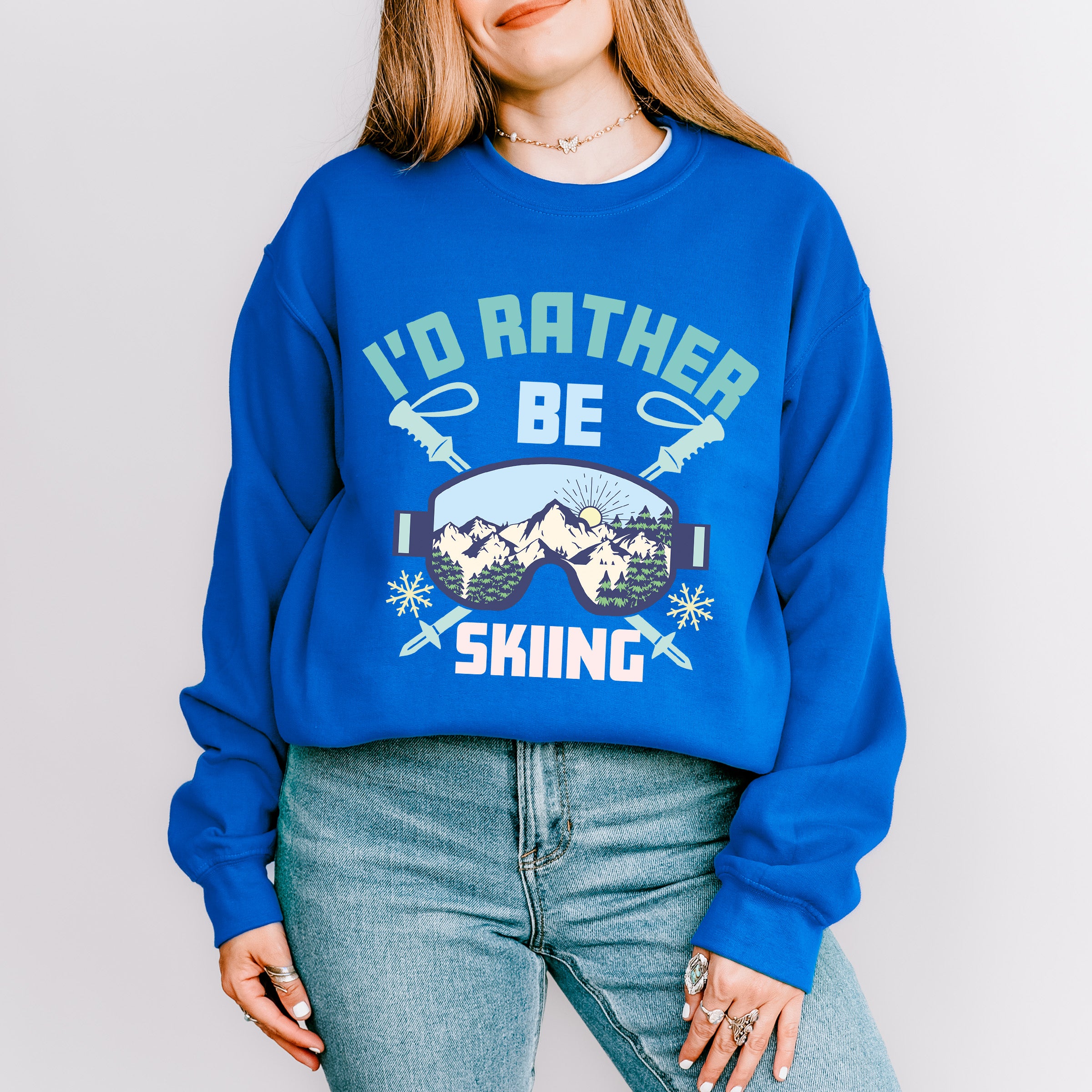 I'd Rather Be Skiing - Skiing Unisex Crewneck T-Shirt Sweatshirt Hoodie