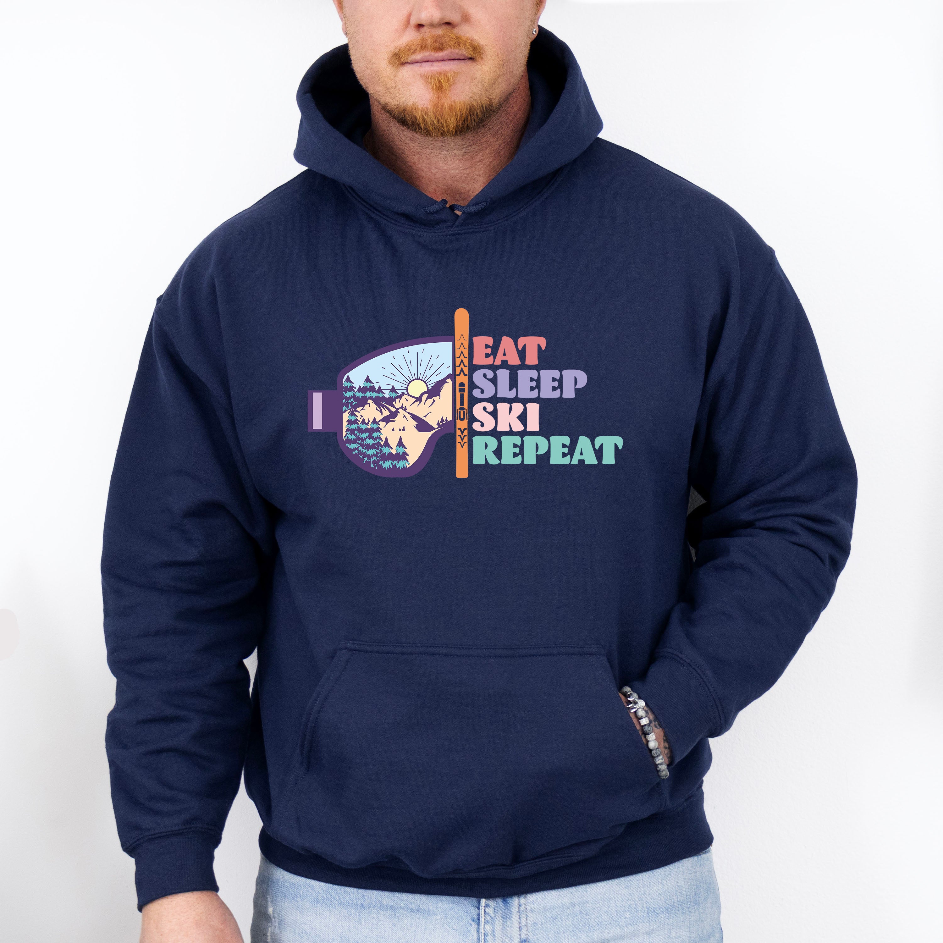 Eat Sleep Ski Repeat - Skiing Unisex Crewneck T-Shirt Sweatshirt Hoodie