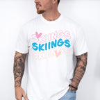 Skiings Heart Design - Skiing Unisex Crewneck T-Shirt Sweatshirt Hoodie