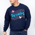 Skiings Heart Design - Skiing Unisex Crewneck T-Shirt Sweatshirt Hoodie