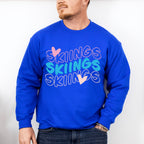 Skiings Heart Design - Skiing Unisex Crewneck T-Shirt Sweatshirt Hoodie