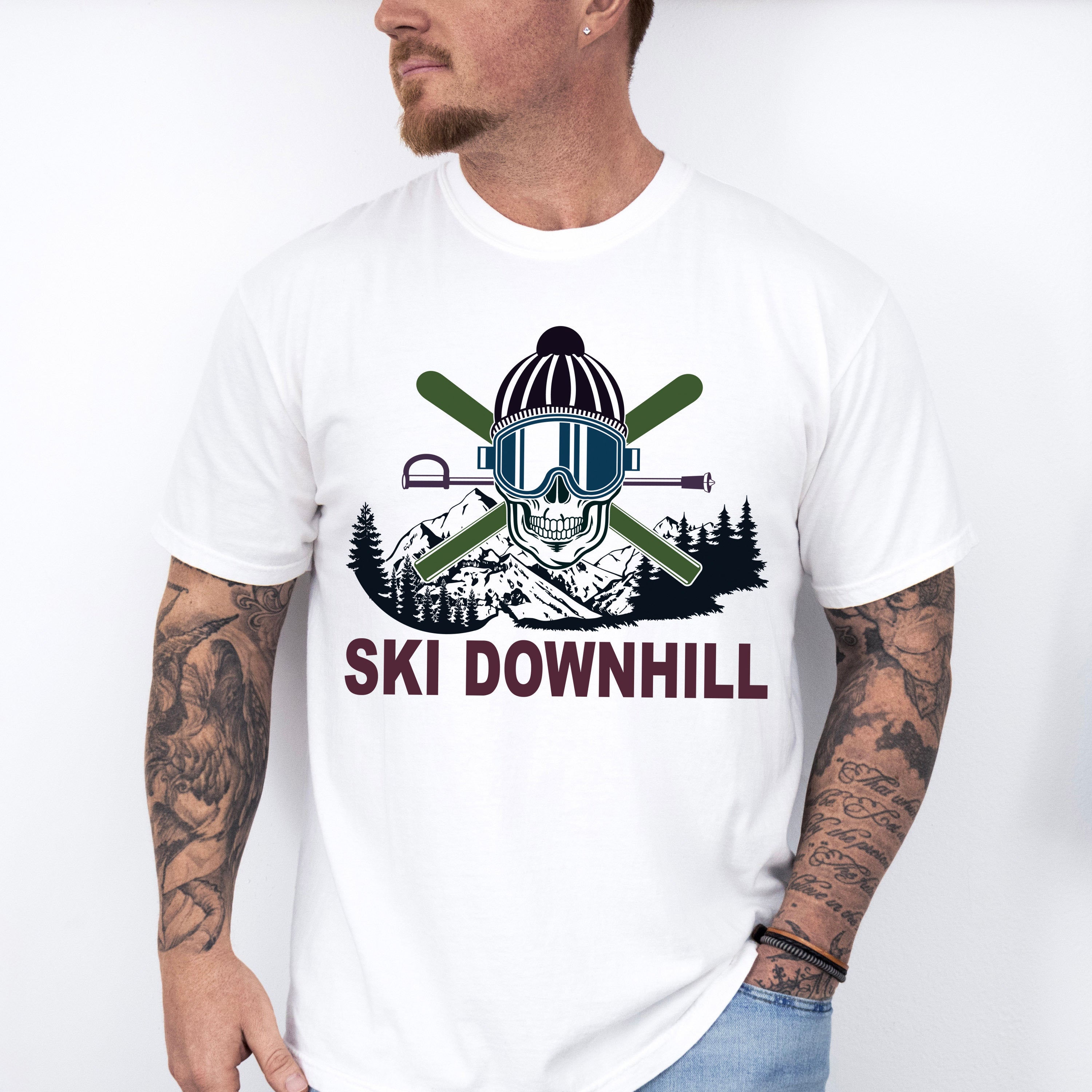 Ski Downhill - Skiing Unisex Crewneck T-Shirt Sweatshirt Hoodie