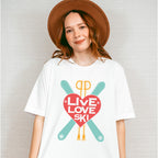 Live Love Ski - Skiing Unisex Crewneck T-Shirt Sweatshirt Hoodie