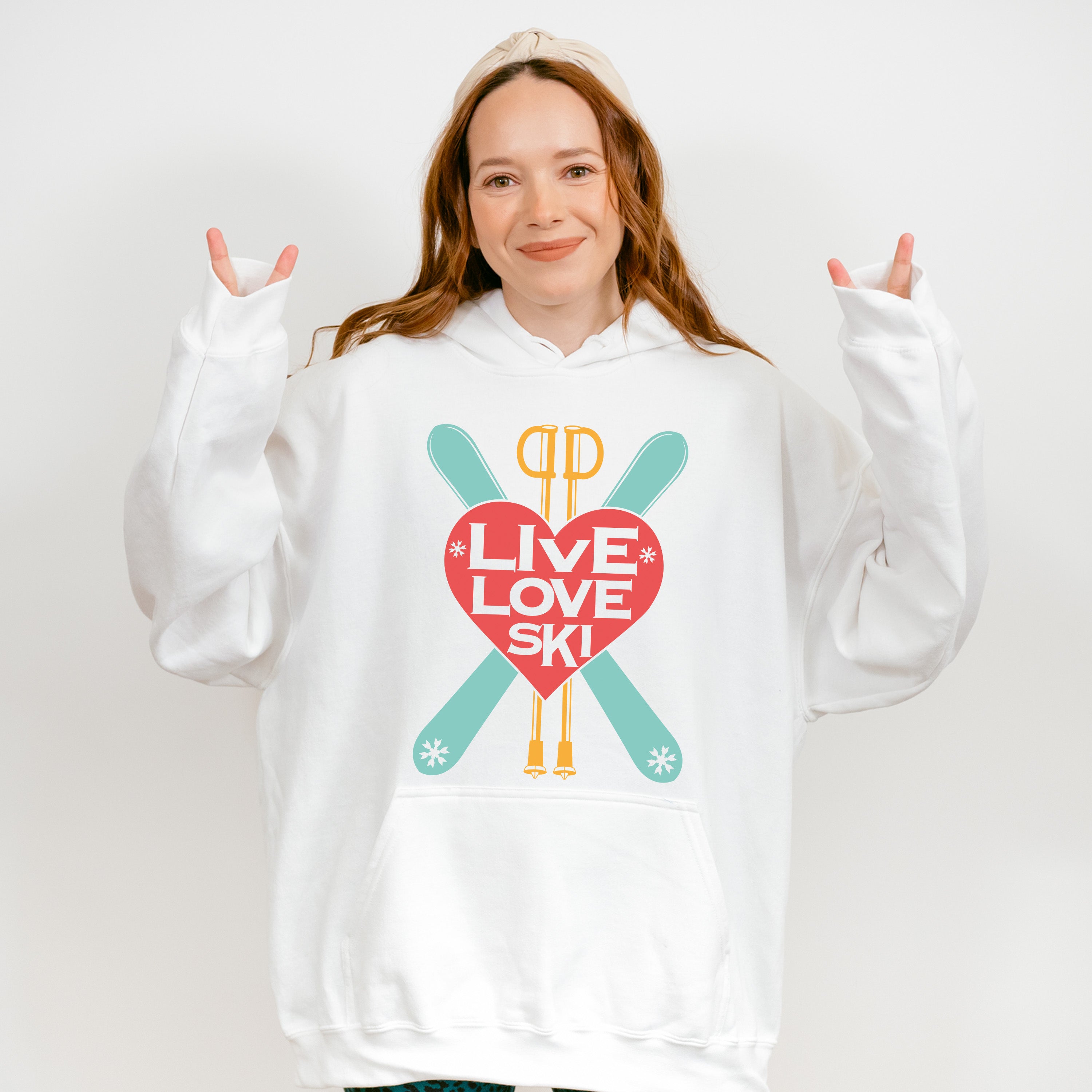 Live Love Ski - Skiing Unisex Crewneck T-Shirt Sweatshirt Hoodie