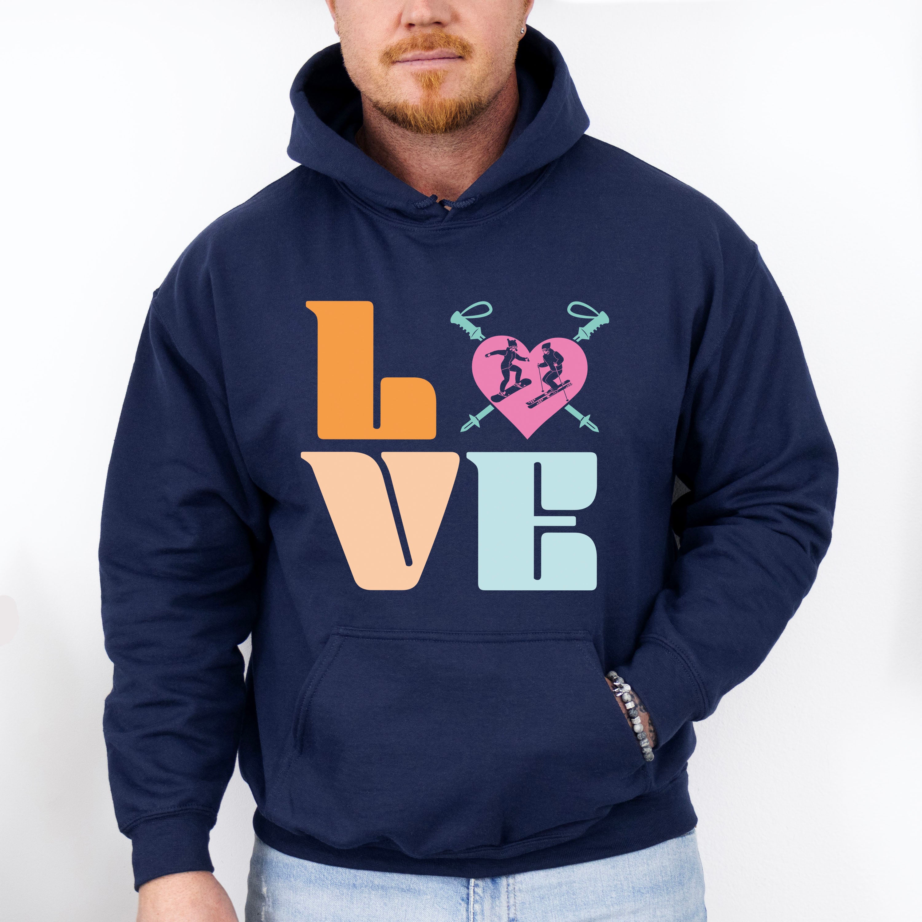 LOVE Design - Skiing Unisex Crewneck T-Shirt Sweatshirt Hoodie