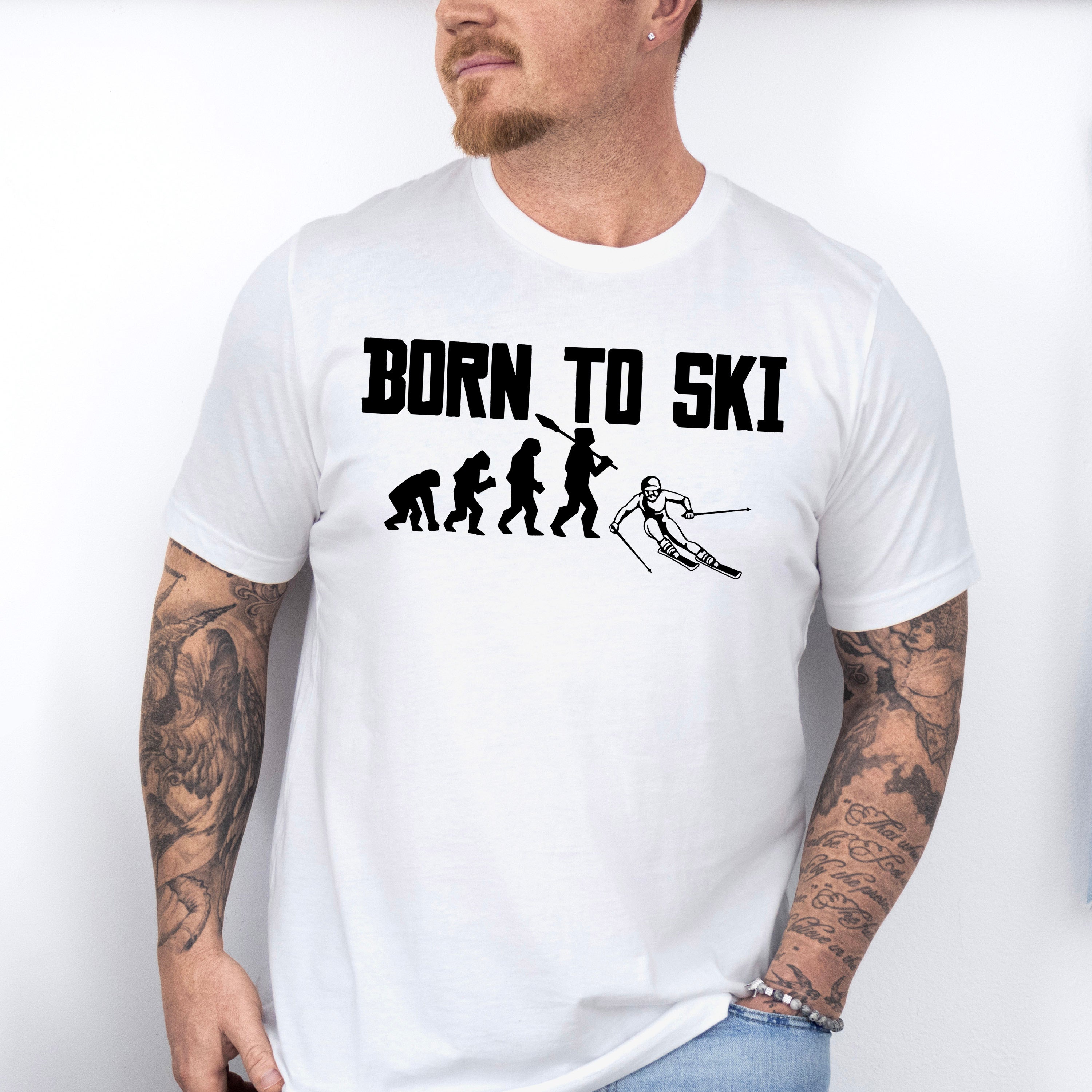 Born To Ski - Skiing Unisex Crewneck T-Shirt Sweatshirt Hoodie