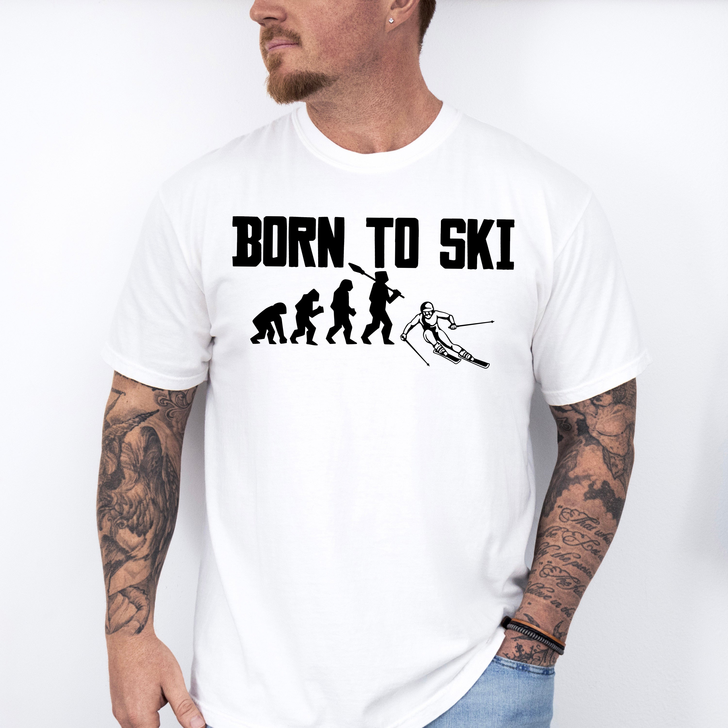 Born To Ski - Skiing Unisex Crewneck T-Shirt Sweatshirt Hoodie