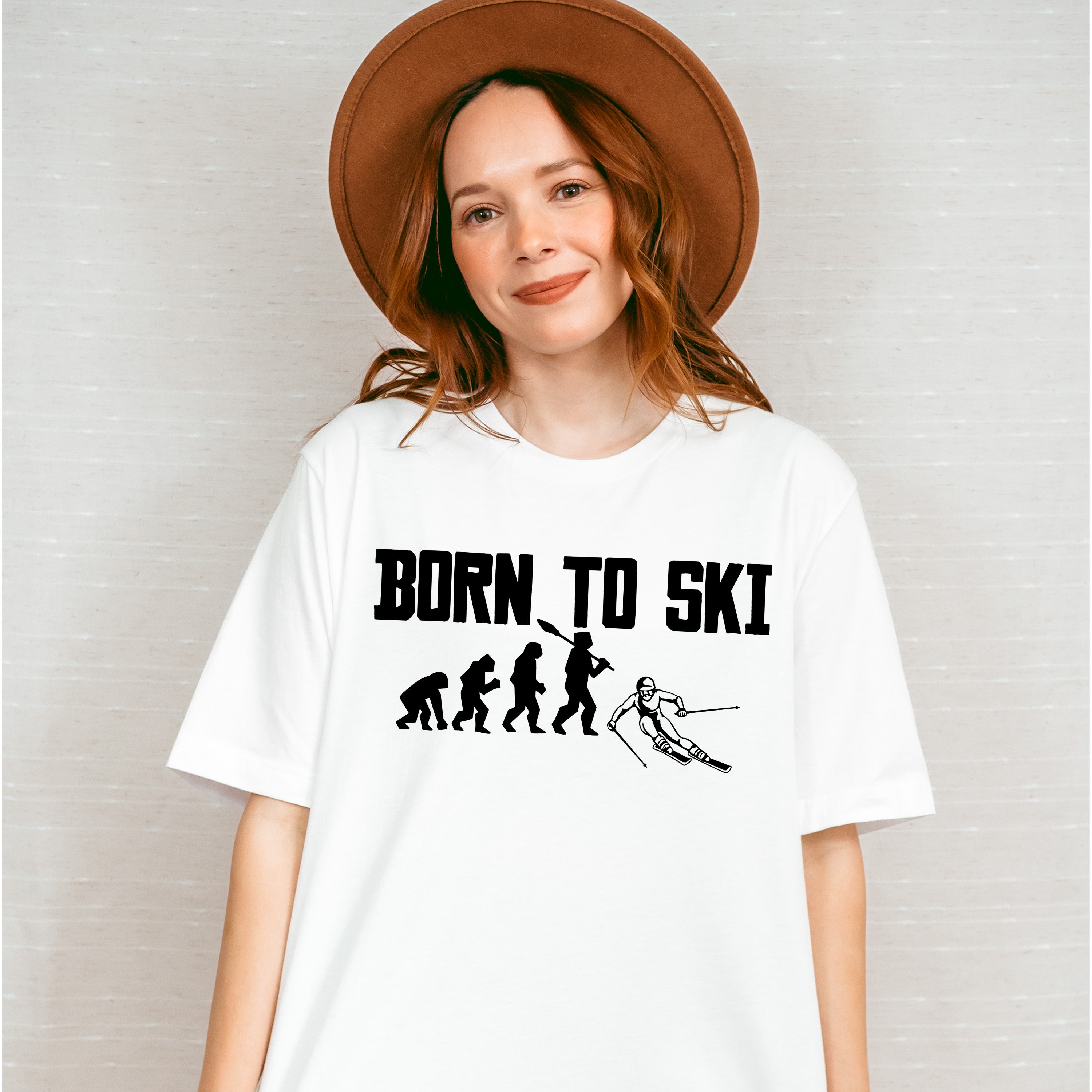 Born To Ski - Skiing Unisex Crewneck T-Shirt Sweatshirt Hoodie