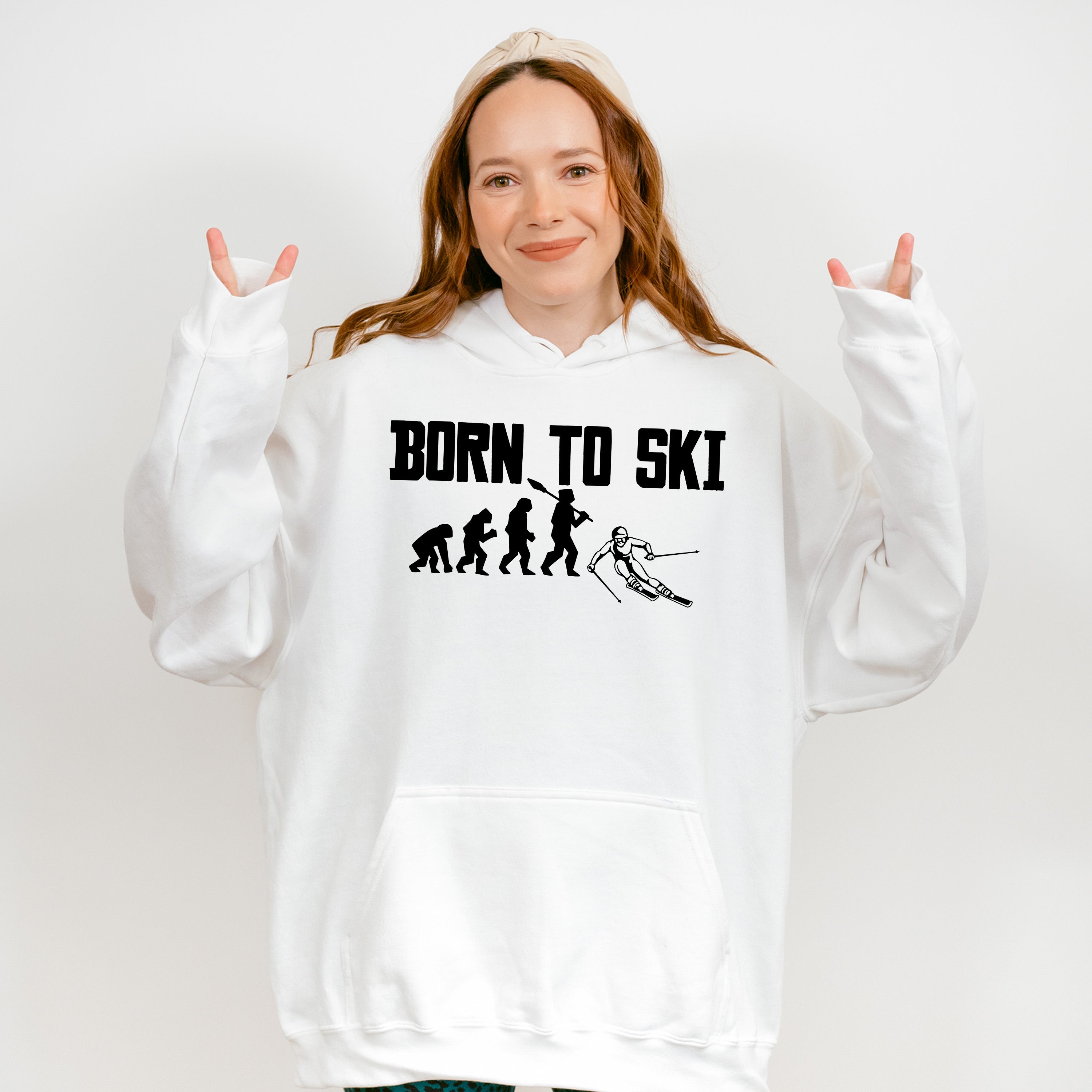 Born To Ski - Skiing Unisex Crewneck T-Shirt Sweatshirt Hoodie