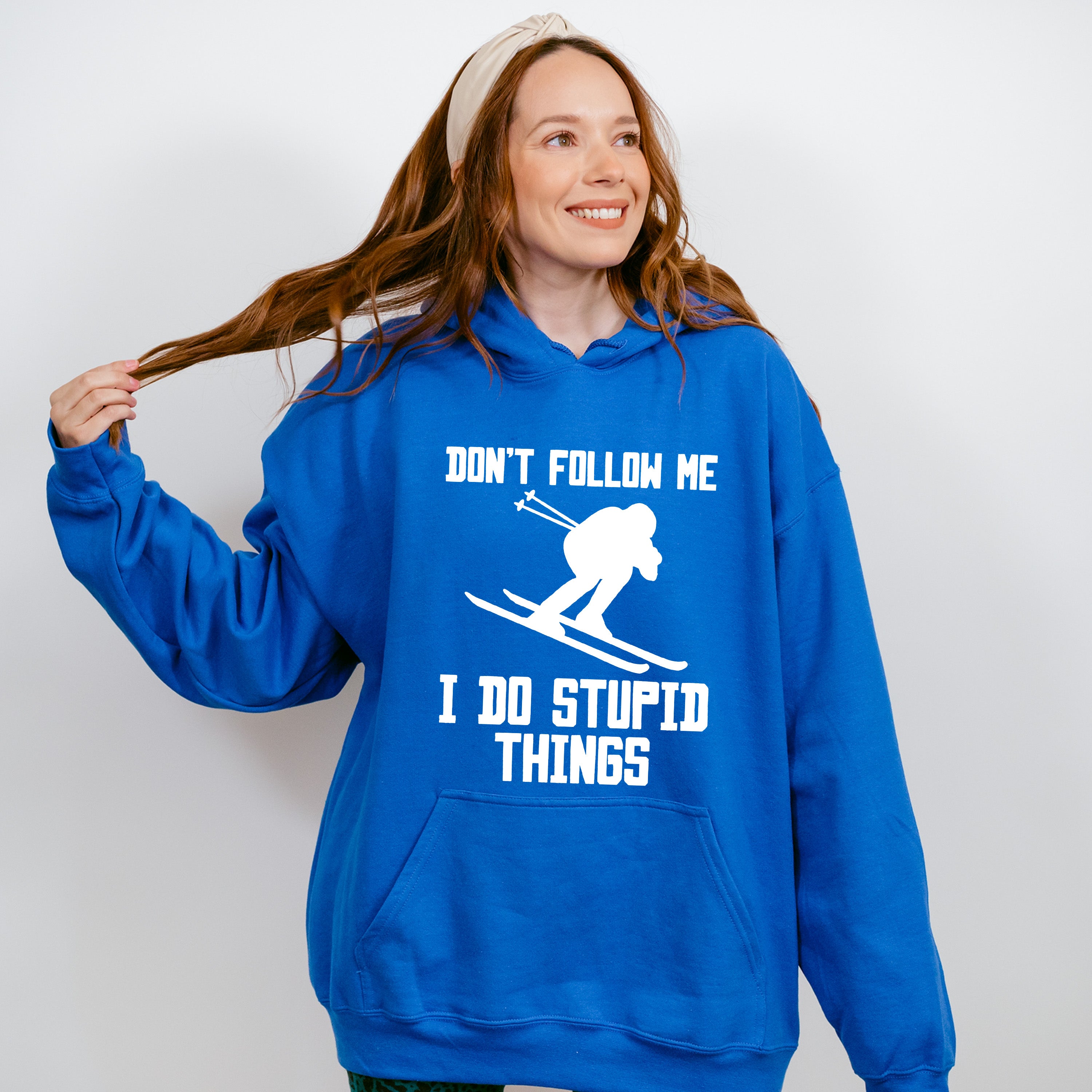 Don't Follow Me I Do Stupid Things - Skiing Unisex Crewneck T-Shirt Sweatshirt Hoodie