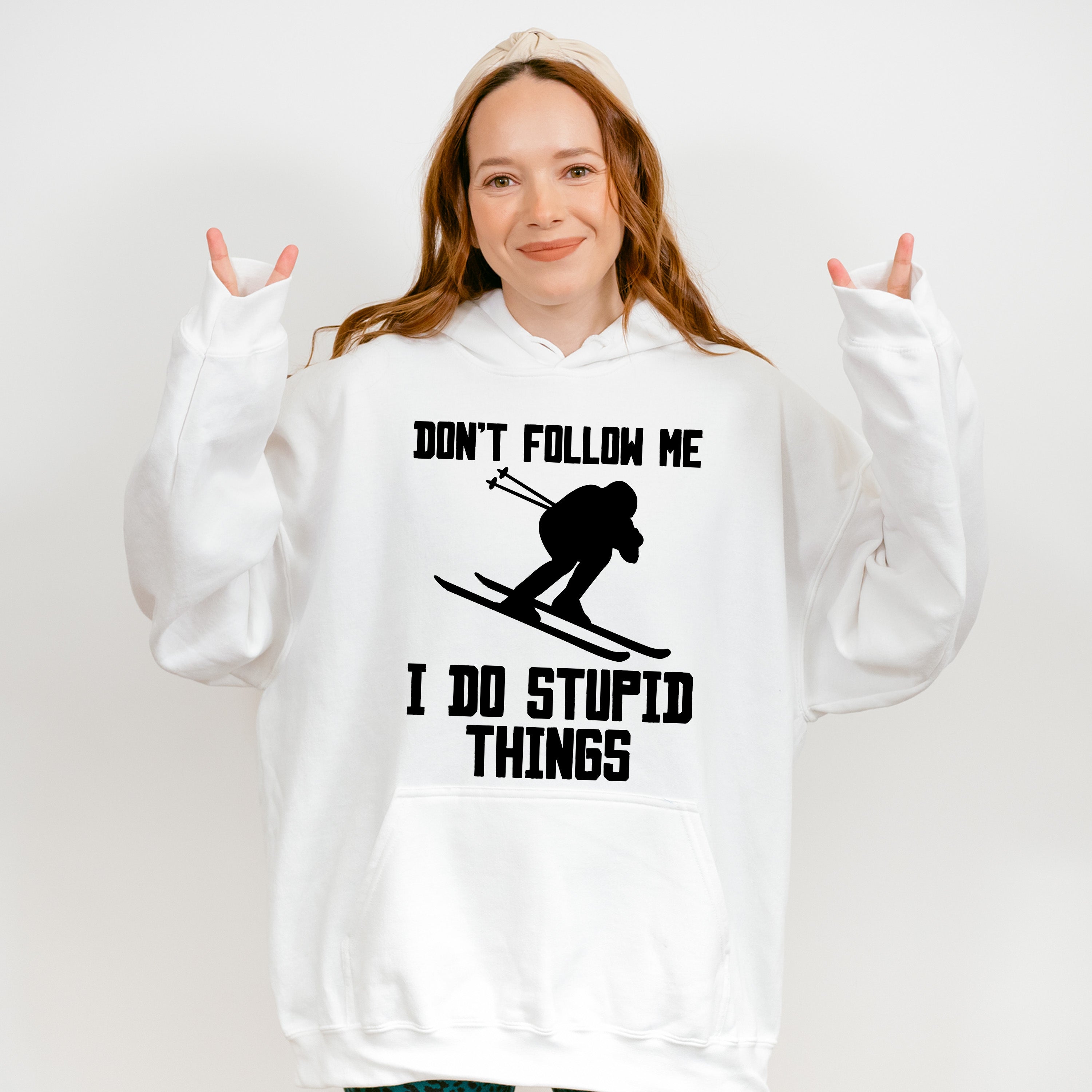 Don't Follow Me I Do Stupid Things - Skiing Unisex Crewneck T-Shirt Sweatshirt Hoodie