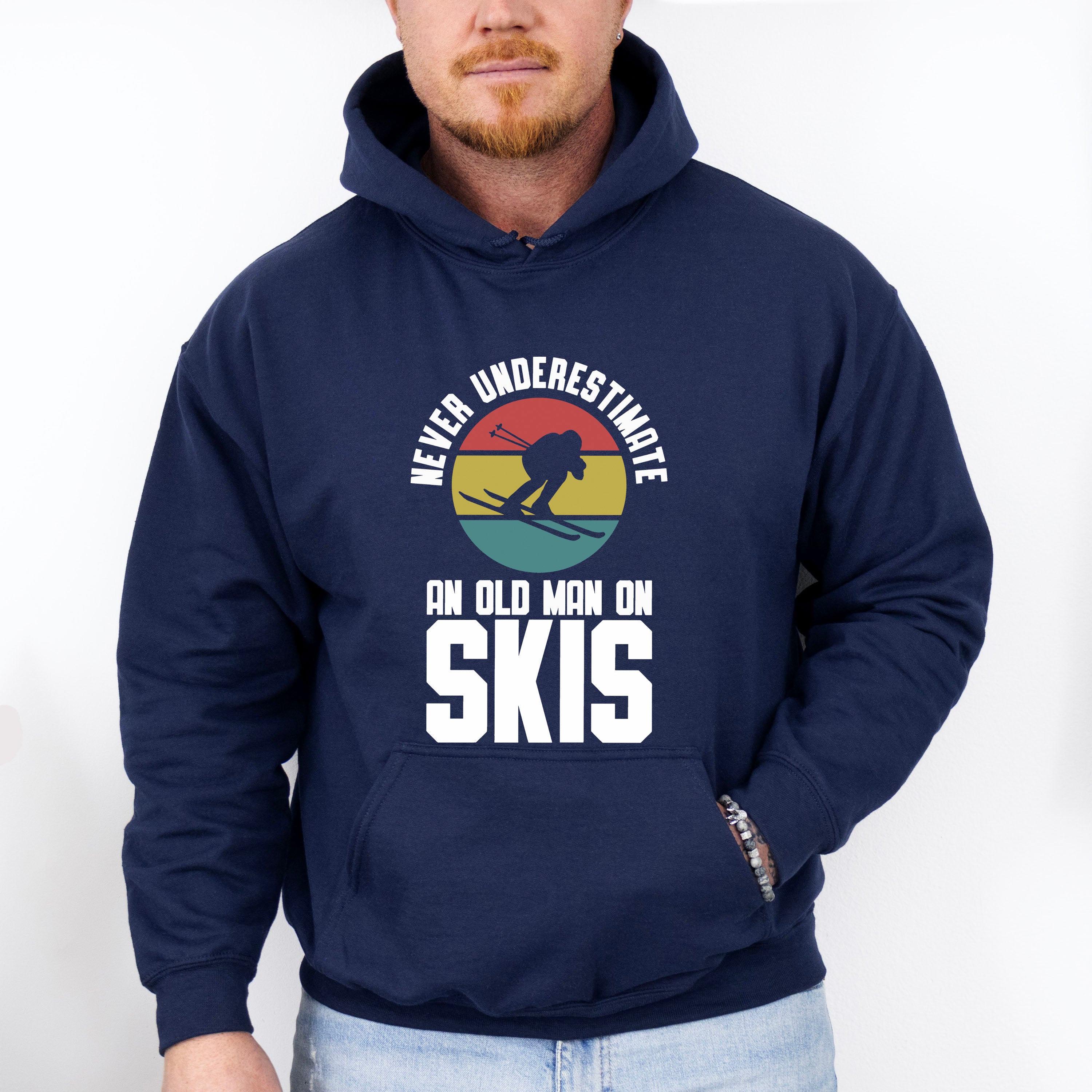 Never Underestimate An Old Man On Skis - Skiing Unisex Crewneck T-Shirt Sweatshirt Hoodie