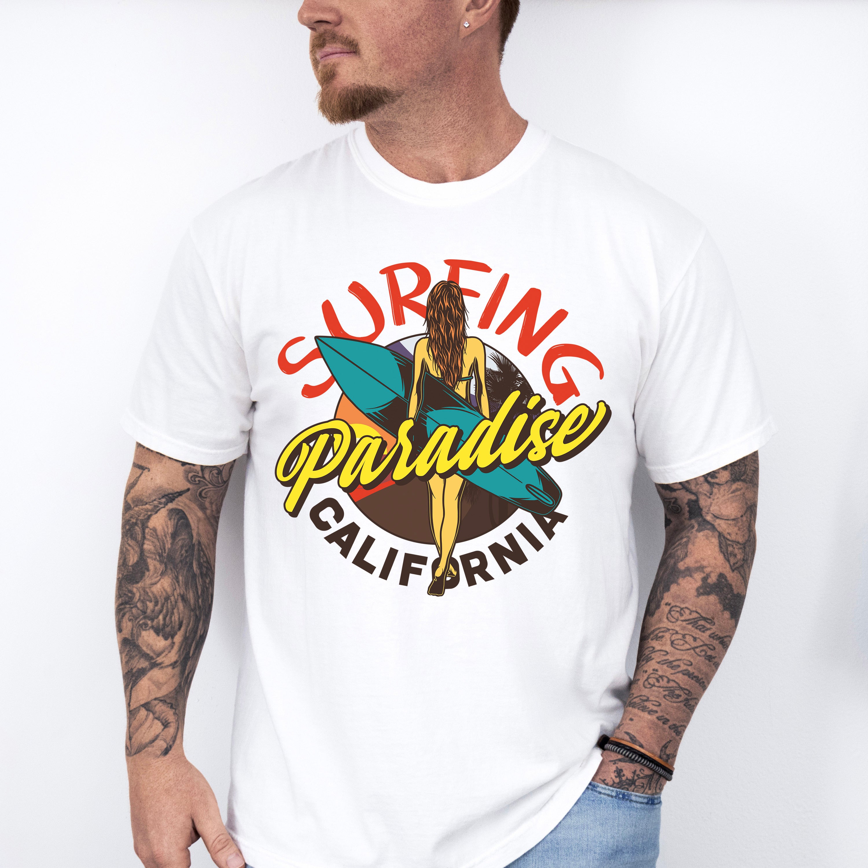 Surfing Paradise California - Surfing Unisex Crewneck T-Shirt Sweatshirt Hoodie