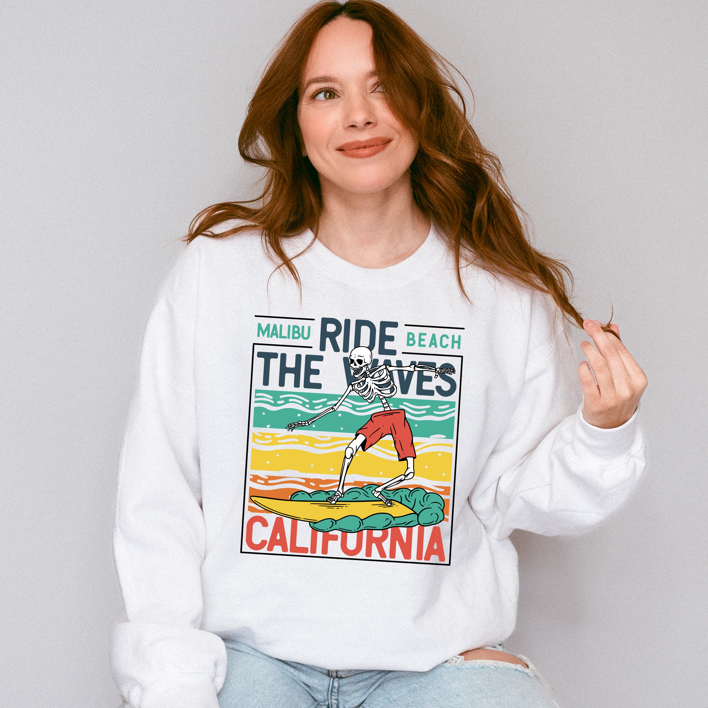 Ride The Waves - Surfing Unisex Crewneck T-Shirt Sweatshirt Hoodie