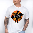 Surfing Sunrise Palms Design - Surfing Unisex Crewneck T-Shirt Sweatshirt Hoodie