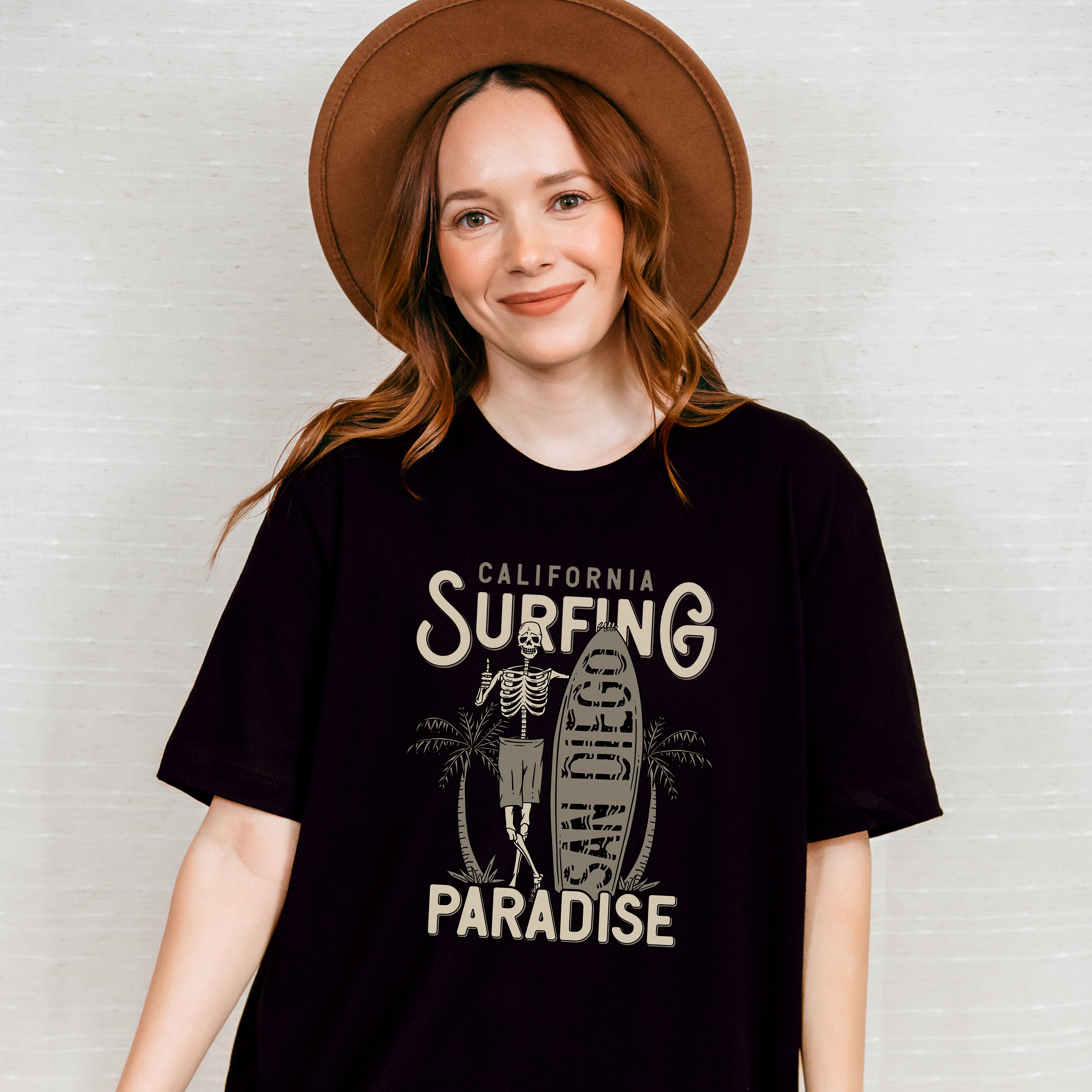 Skeleton California Surfing Paradise - Surfing Unisex Crewneck T-Shirt Sweatshirt Hoodie