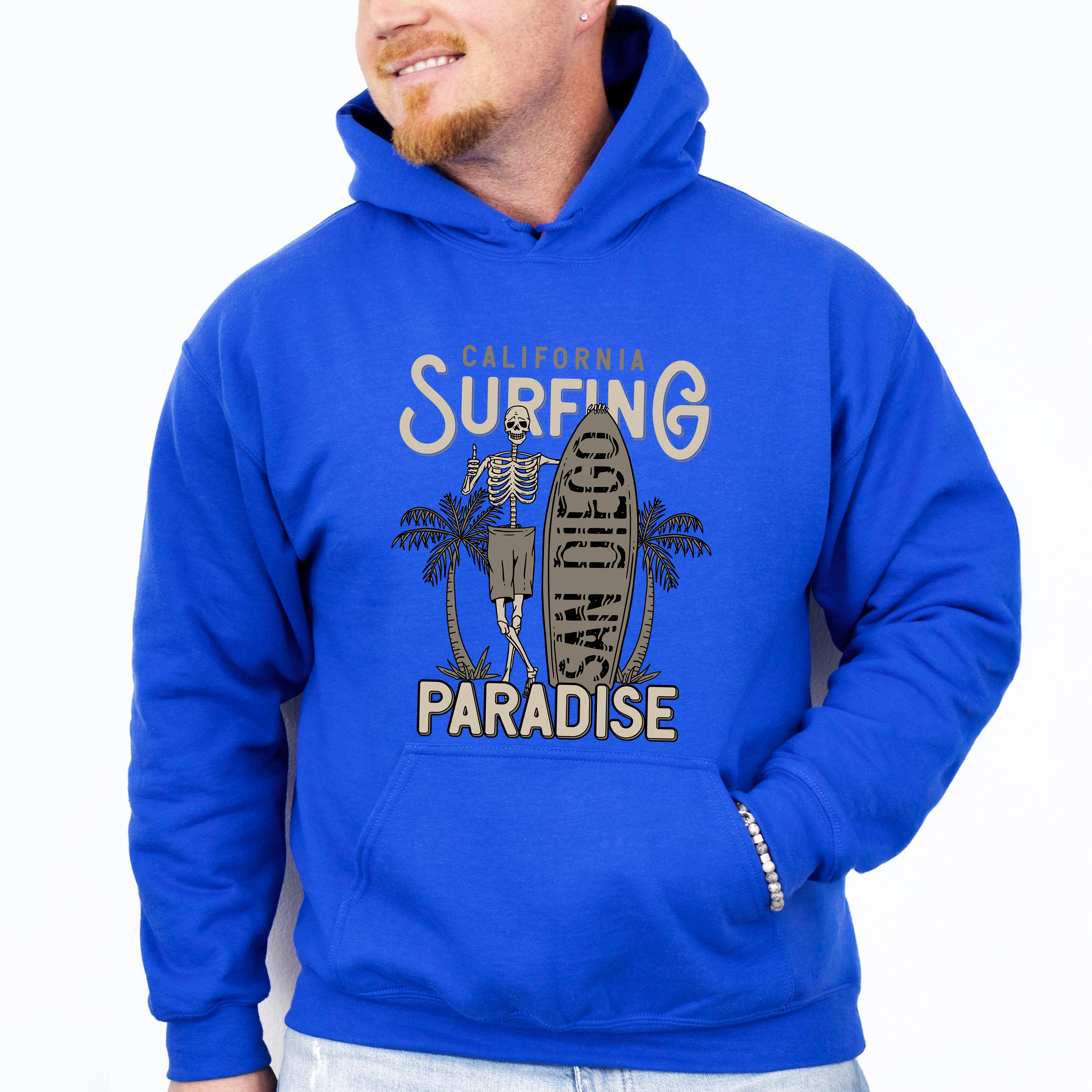 Skeleton California Surfing Paradise - Surfing Unisex Crewneck T-Shirt Sweatshirt Hoodie