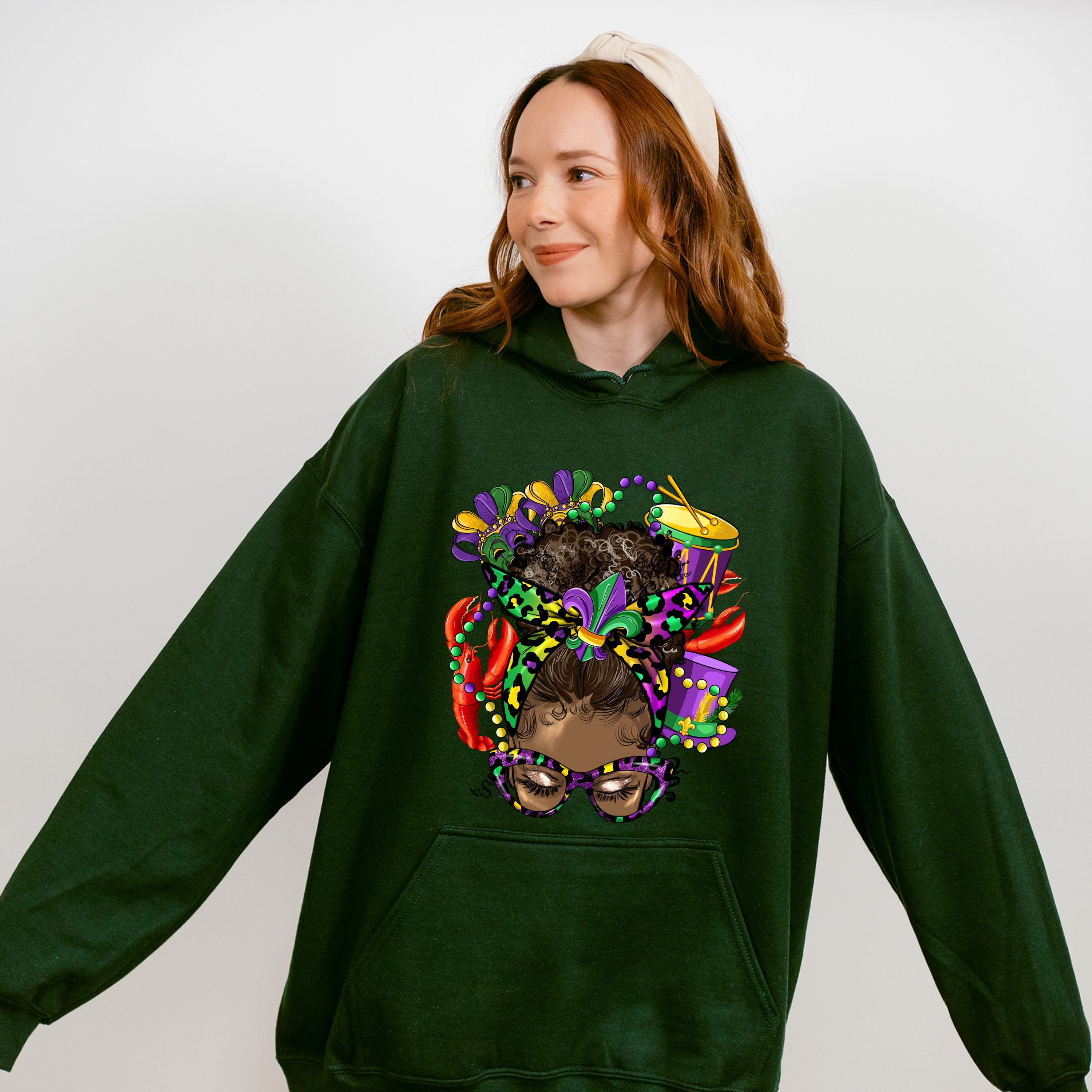 Mardi Gras Face Design - Mardi Gras Unisex Crewneck T-Shirt Sweatshirt Hoodie