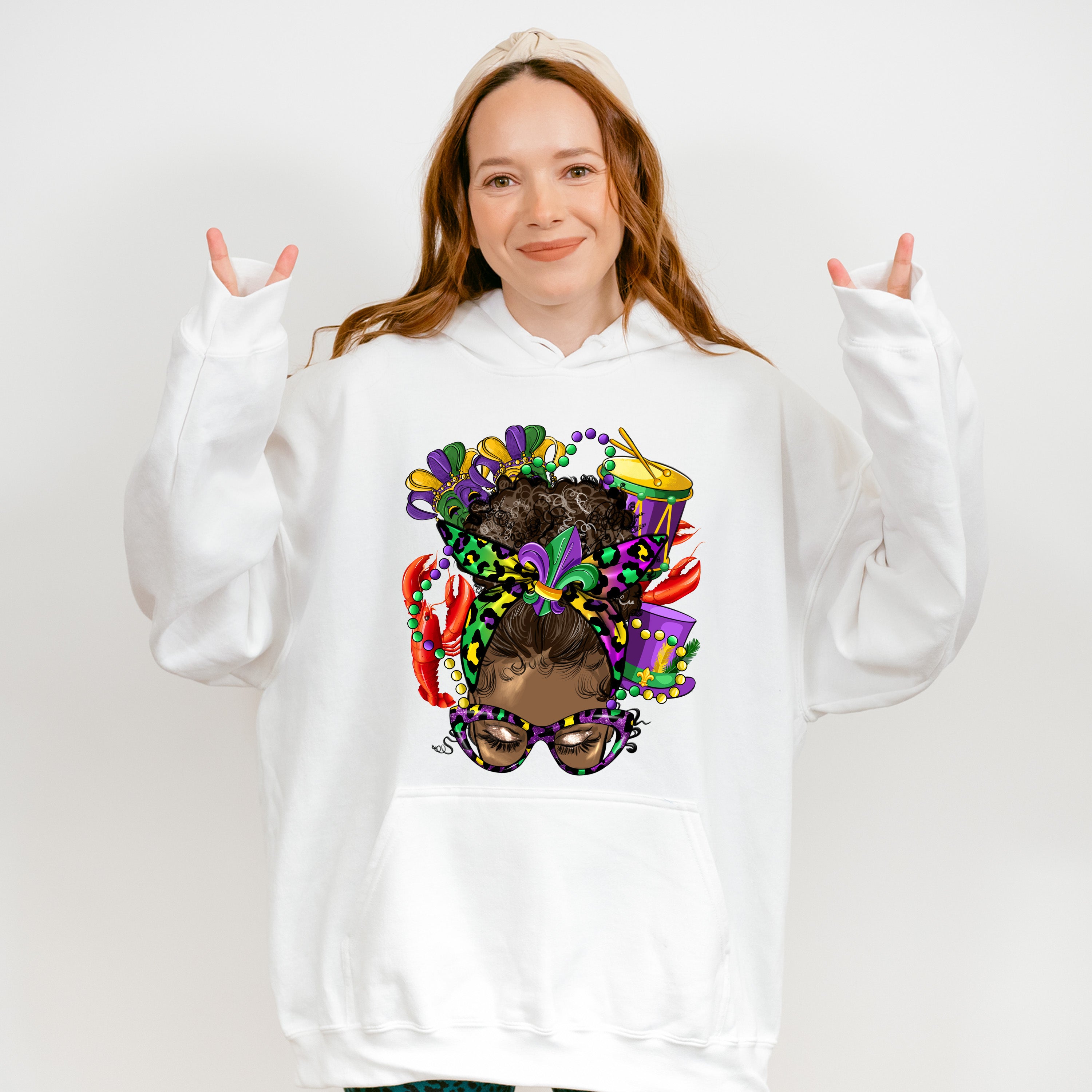 Mardi Gras Face Design - Mardi Gras Unisex Crewneck T-Shirt Sweatshirt Hoodie