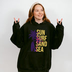 Sun Surf Sand Sea Palms Design - Surfing Unisex Crewneck T-Shirt Sweatshirt Hoodie