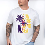 Sun Surf Sand Sea Palms Design - Surfing Unisex Crewneck T-Shirt Sweatshirt Hoodie