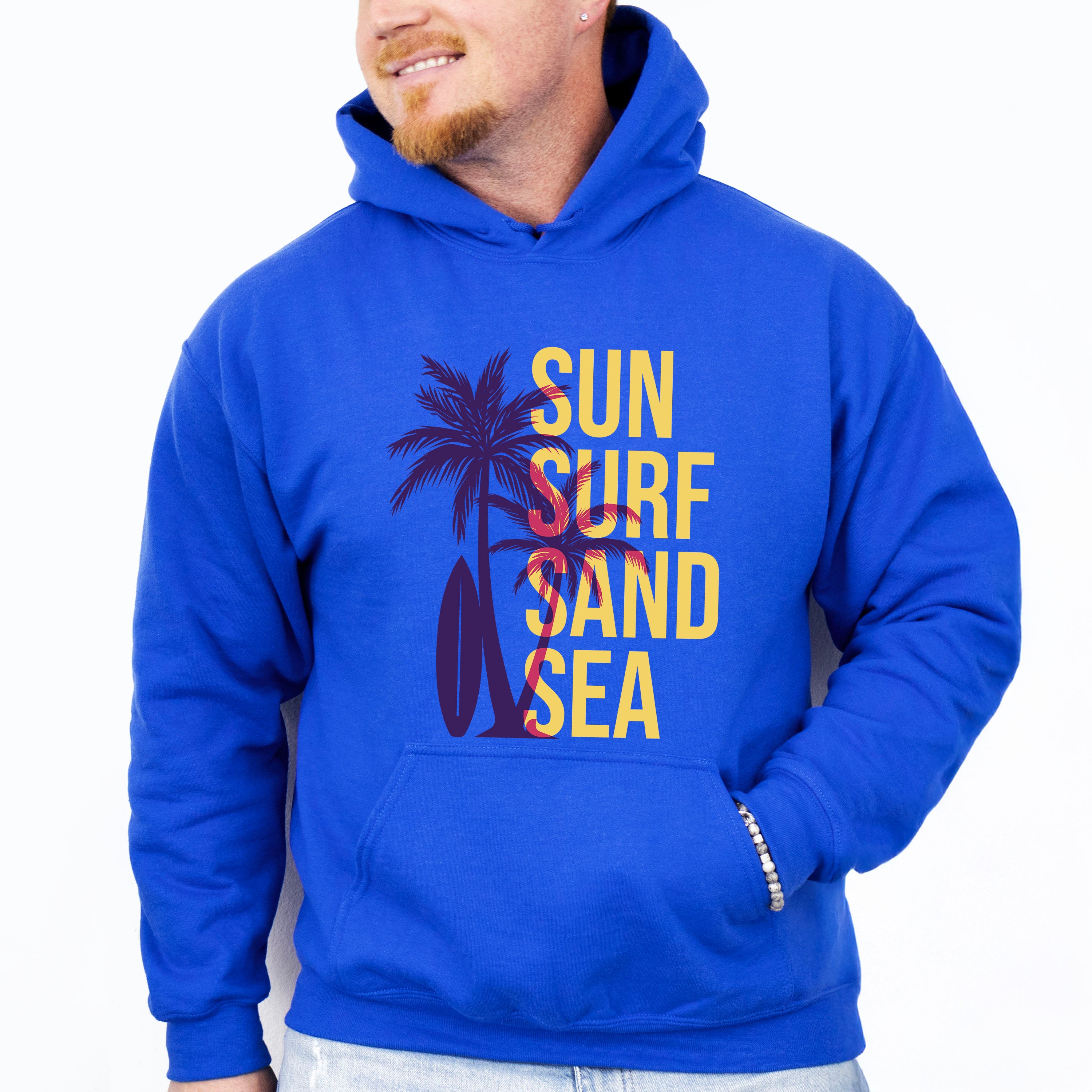 Sun Surf Sand Sea Palms Design - Surfing Unisex Crewneck T-Shirt Sweatshirt Hoodie