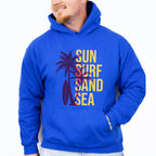 Sun Surf Sand Sea Palms Design - Surfing Unisex Crewneck T-Shirt Sweatshirt Hoodie