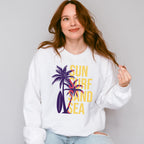 Sun Surf Sand Sea Palms Design - Surfing Unisex Crewneck T-Shirt Sweatshirt Hoodie