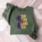 Sun Surf Sand Sea Palms Design - Surfing Unisex Crewneck T-Shirt Sweatshirt Hoodie