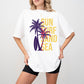 Sun Surf Sand Sea Palms Design - Surfing Unisex Crewneck T-Shirt Sweatshirt Hoodie