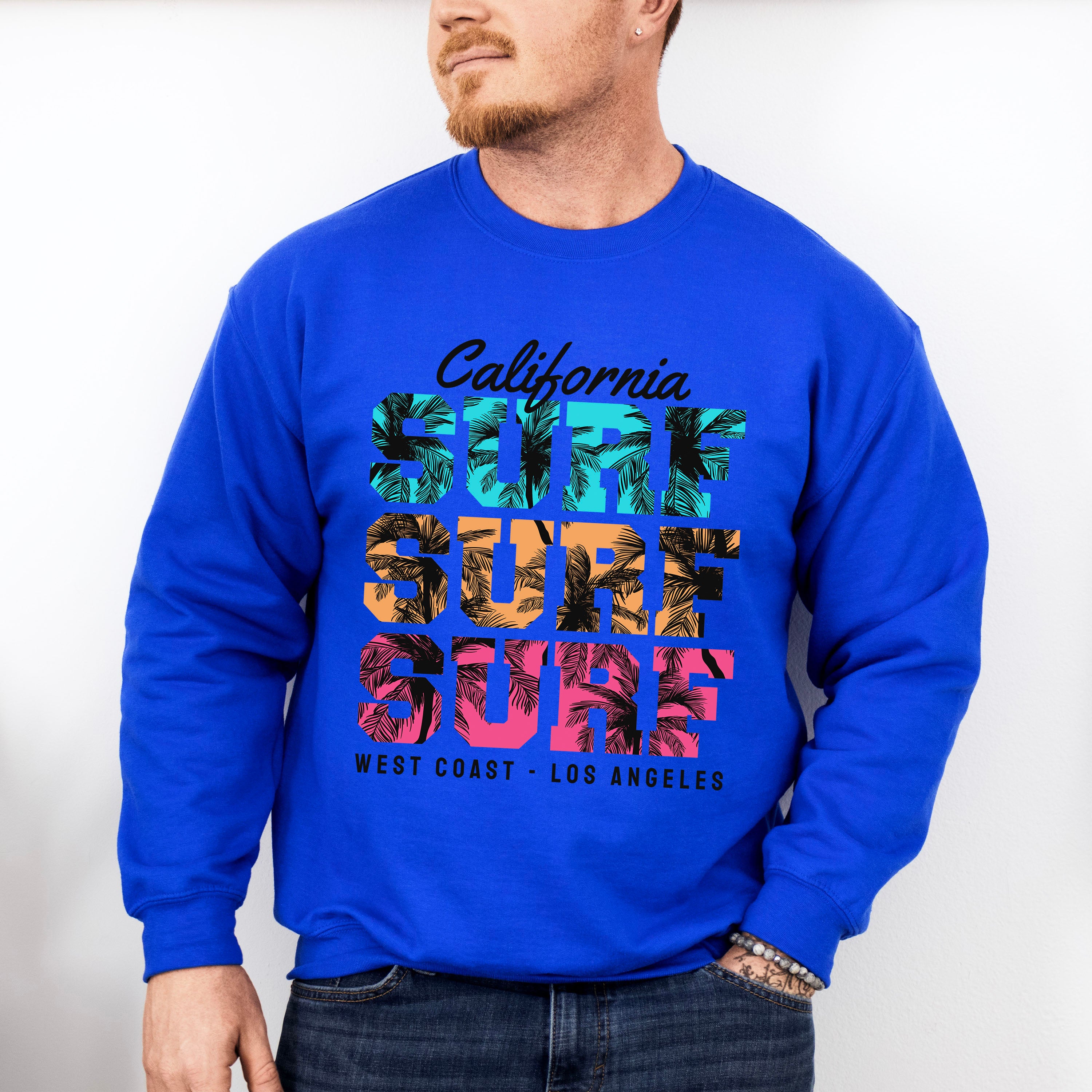 California Surf Surf Surf West Coast - Surfing Unisex Crewneck T-Shirt Sweatshirt Hoodie