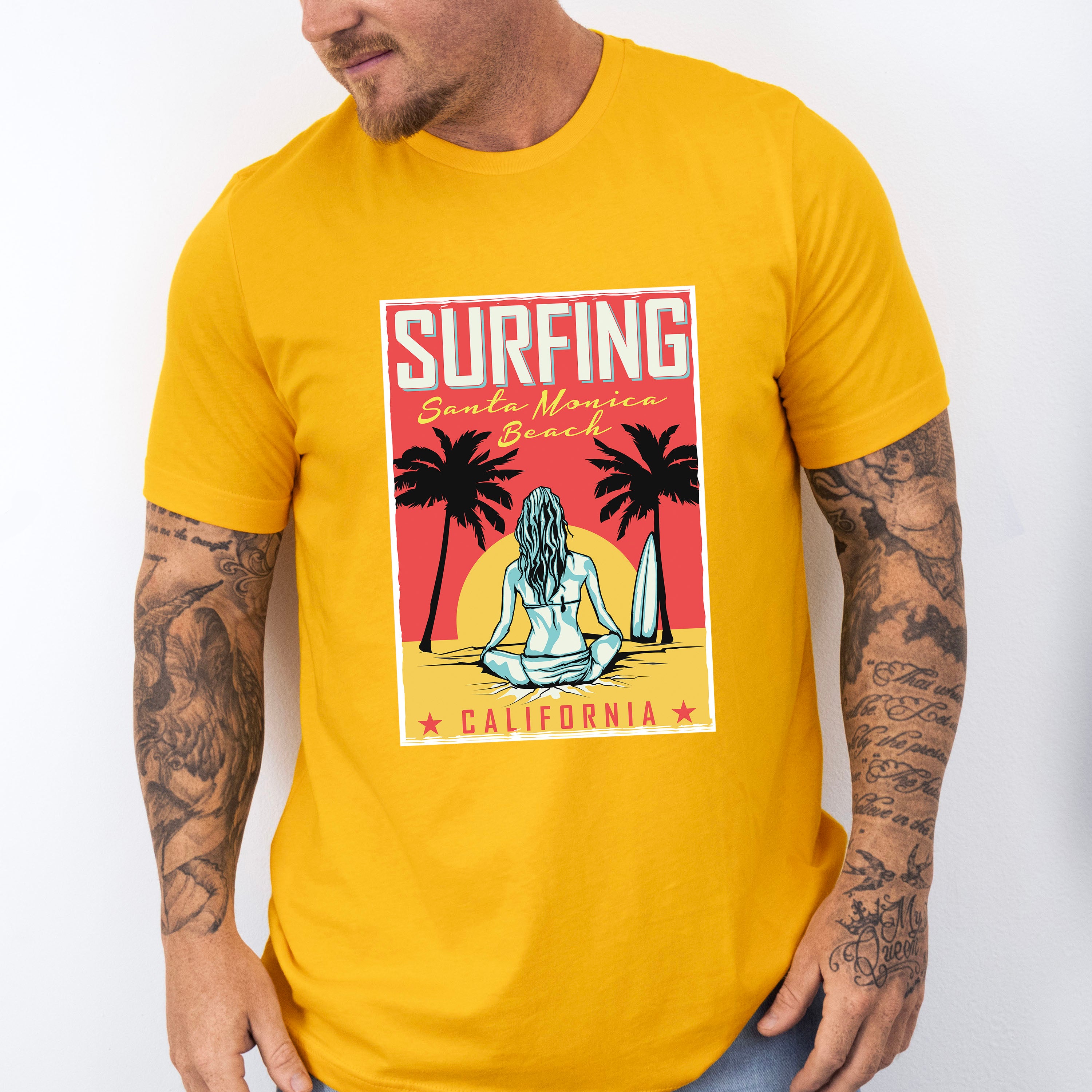 Surfing Santa Monica Beach - Surfing Unisex Crewneck T-Shirt Sweatshirt Hoodie