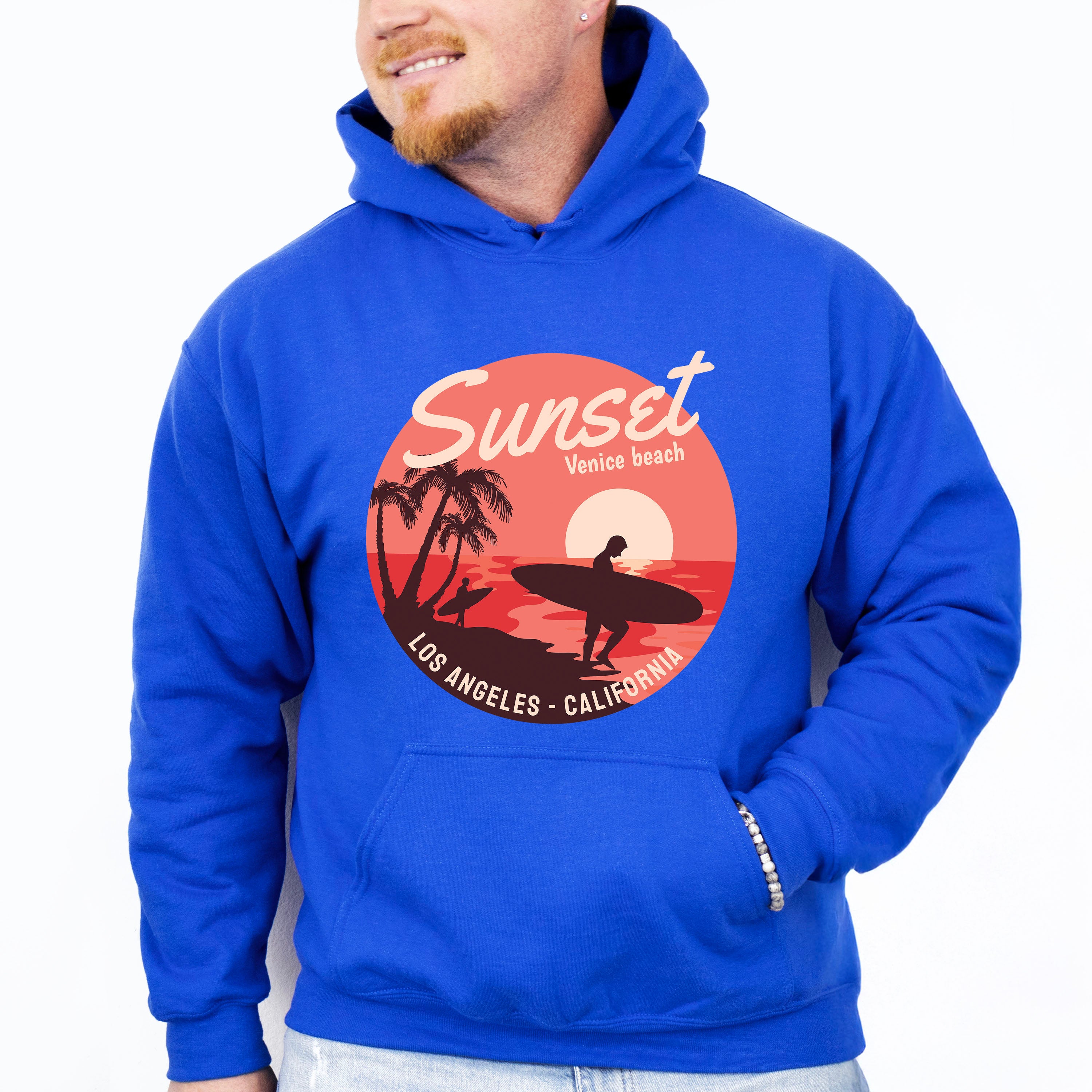 Sunset Venice Beach - Surfing Unisex Crewneck T-Shirt Sweatshirt Hoodie