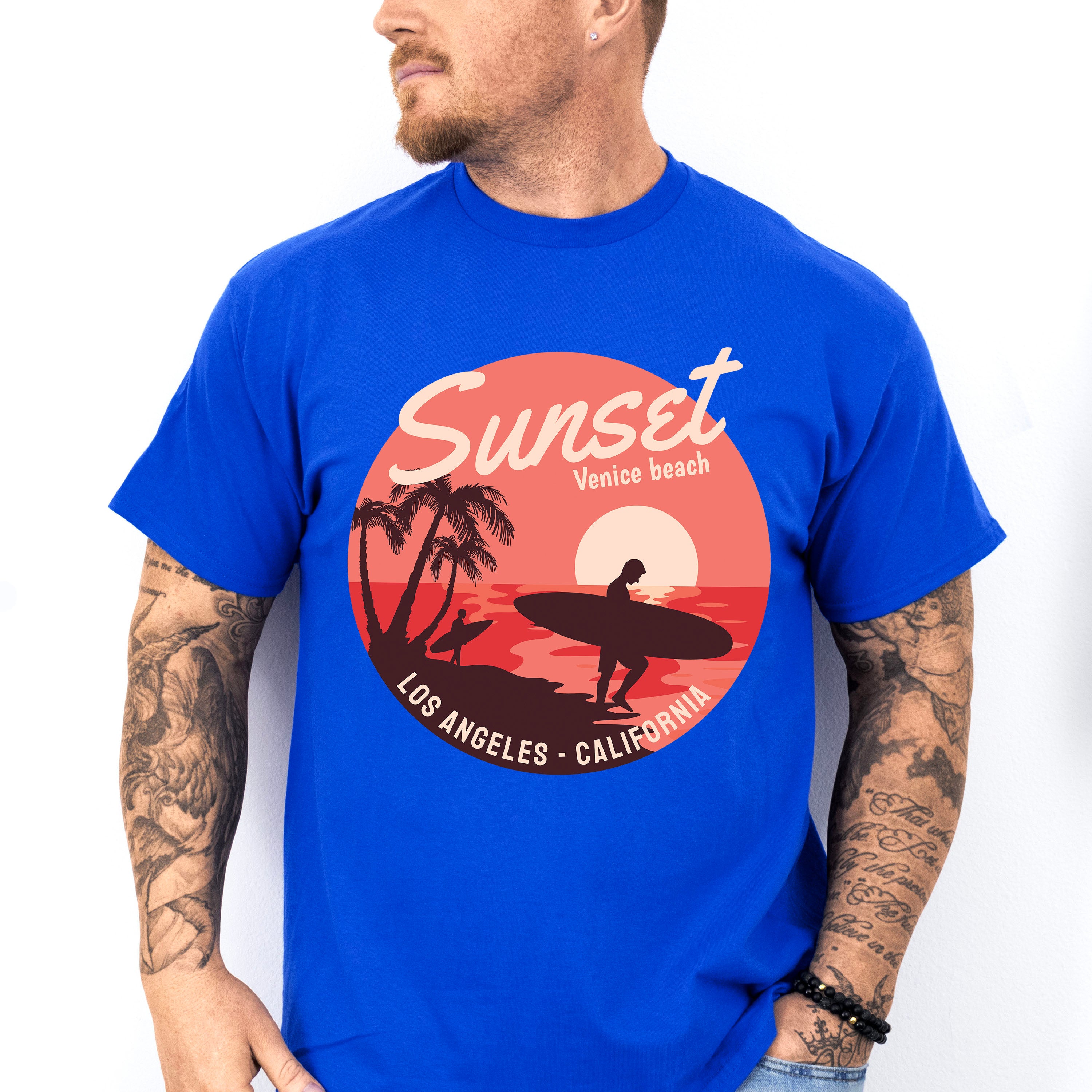 Sunset Venice Beach - Surfing Unisex Crewneck T-Shirt Sweatshirt Hoodie