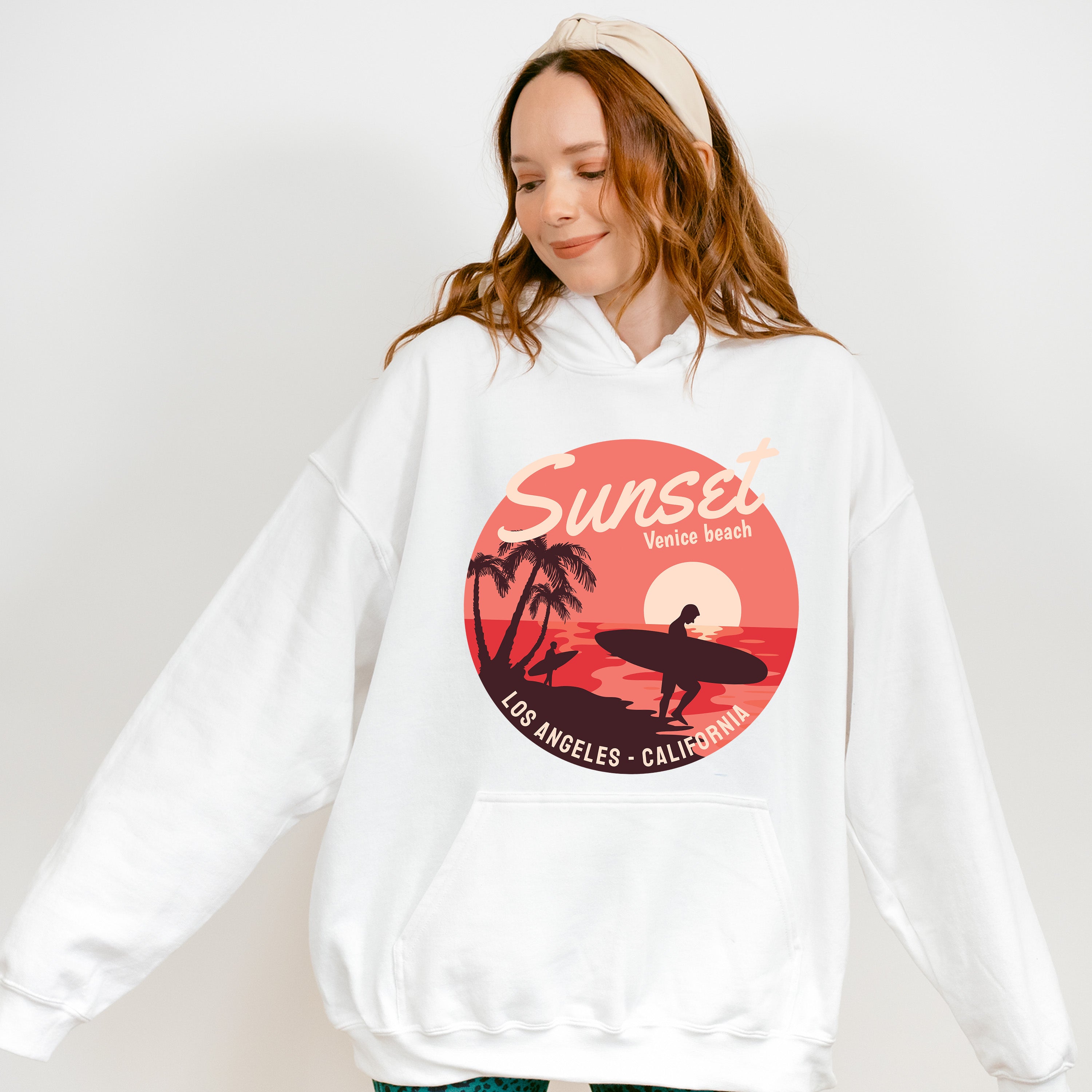 Sunset Venice Beach - Surfing Unisex Crewneck T-Shirt Sweatshirt Hoodie
