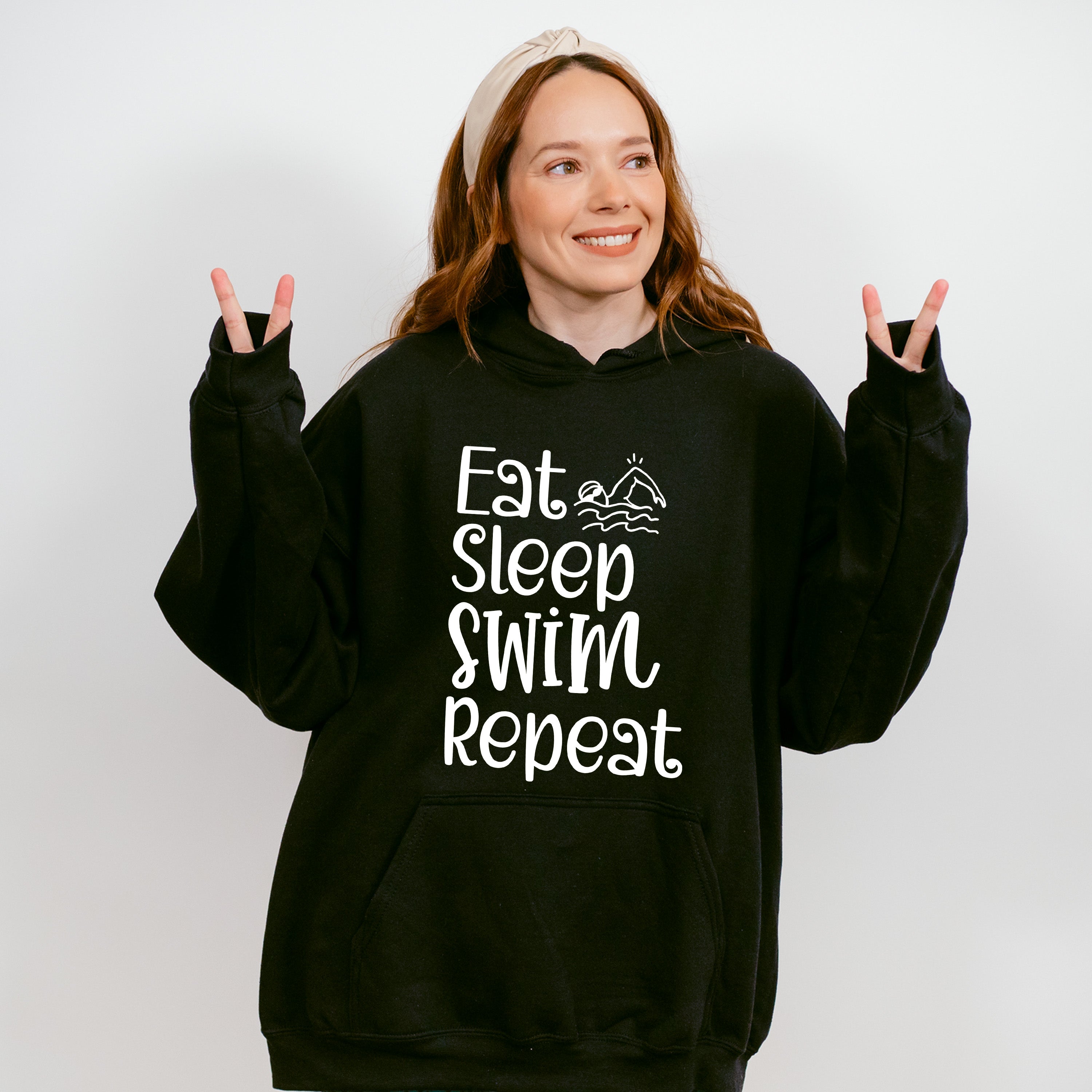 Eat Sleep Swim Repeat - Swimming Unisex Crewneck T-Shirt Sweatshirt Hoodie