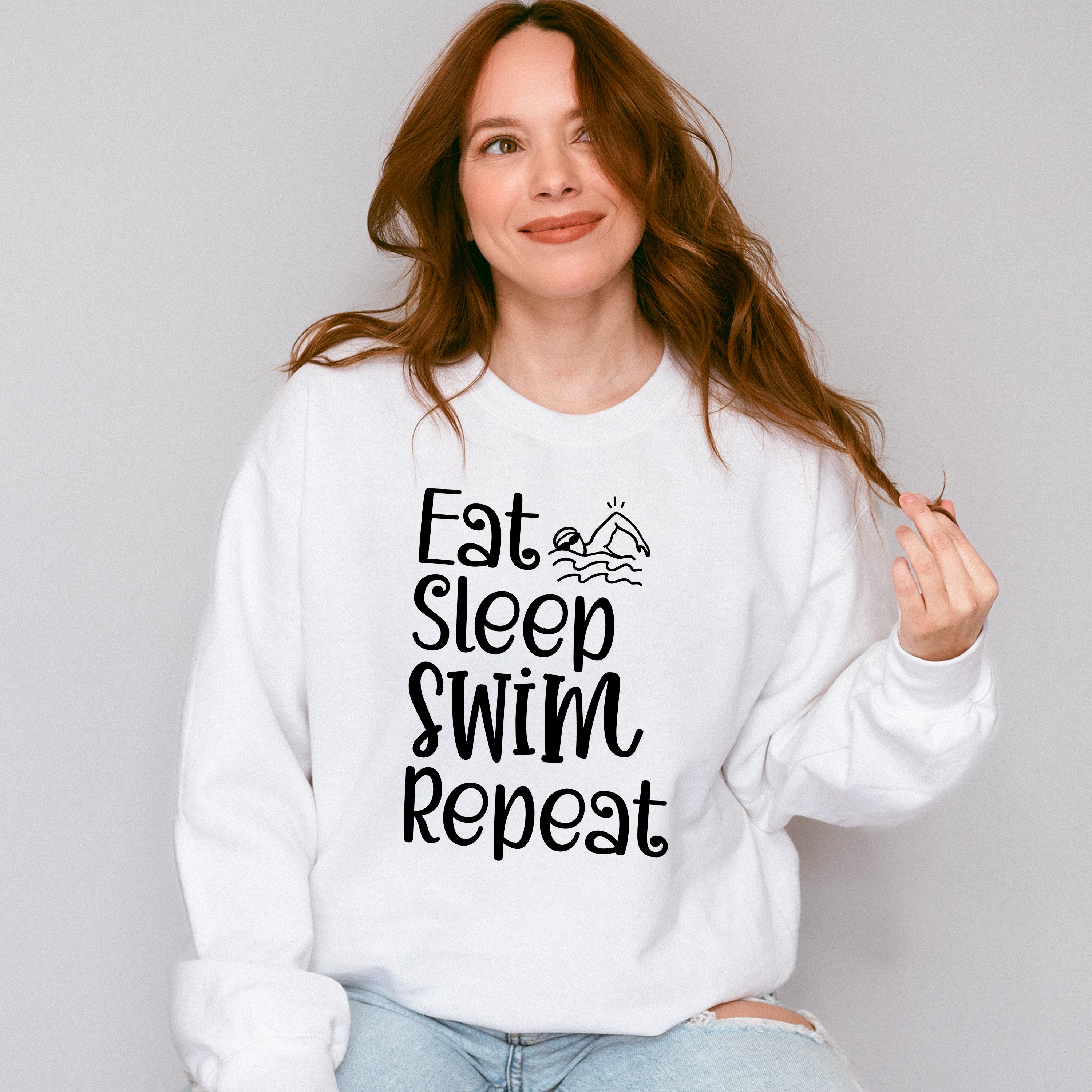 Eat Sleep Swim Repeat - Swimming Unisex Crewneck T-Shirt Sweatshirt Hoodie