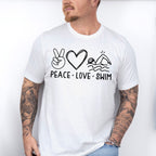 Peace Love Swim - Swimming Unisex Crewneck T-Shirt Sweatshirt Hoodie