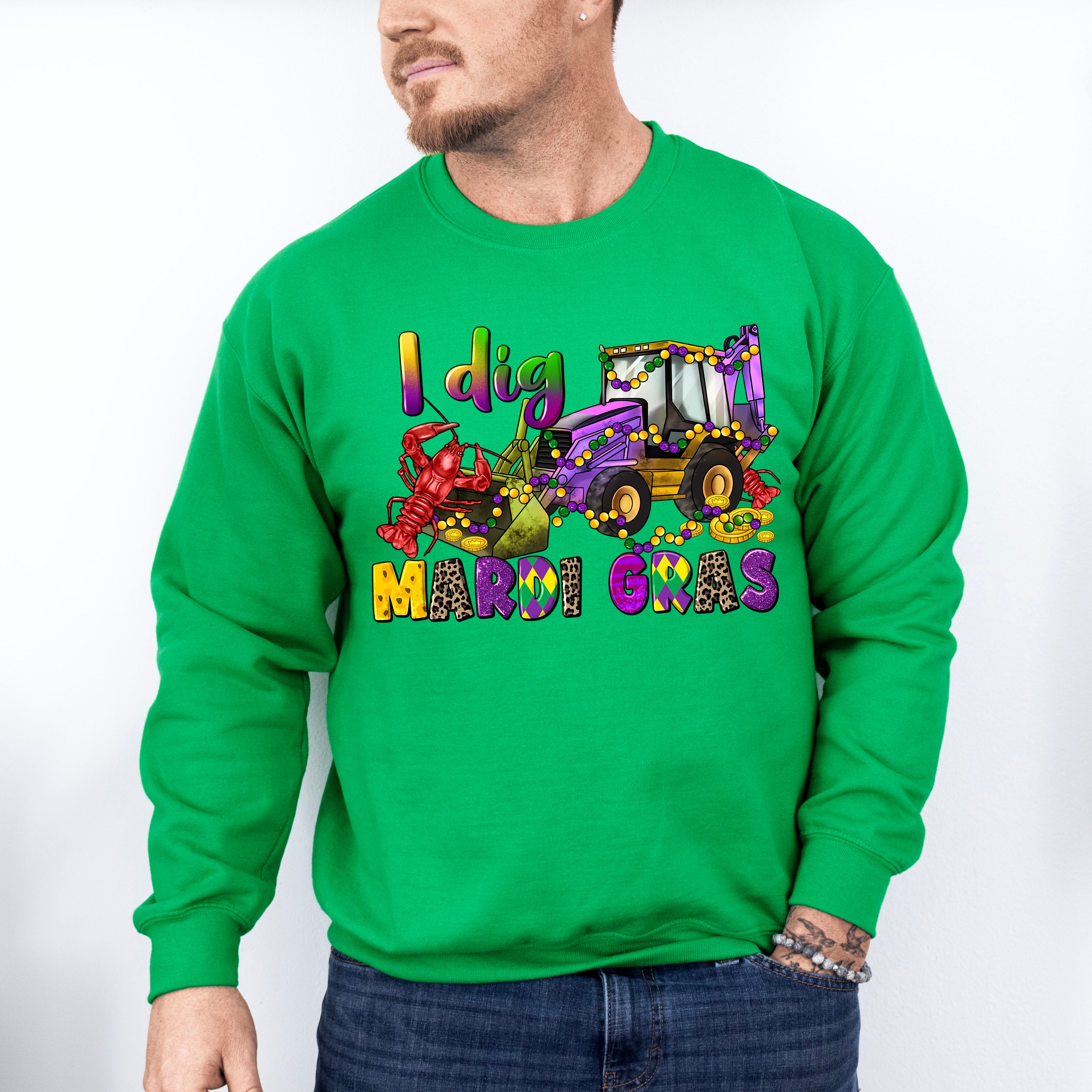 I Dig Mardi Gras Design - Mardi Gras Unisex Crewneck T-Shirt Sweatshirt Hoodie