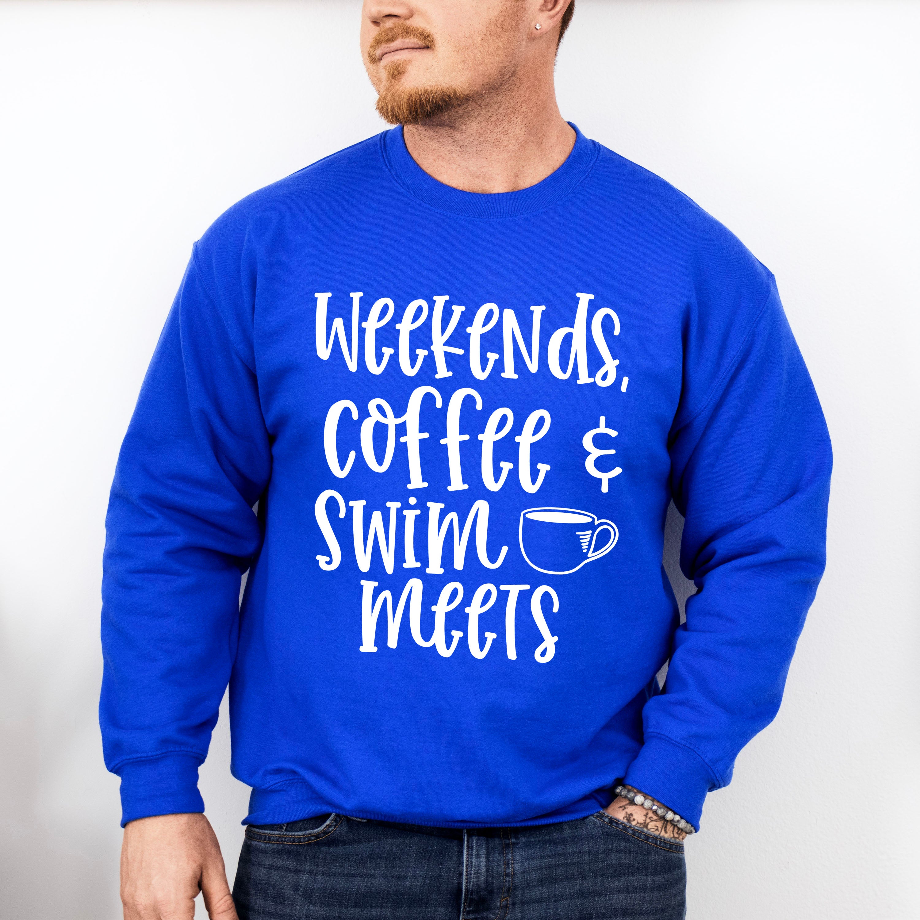 Weekends' Coffee Swim Meets - Swimming Unisex Crewneck T-Shirt Sweatshirt Hoodie