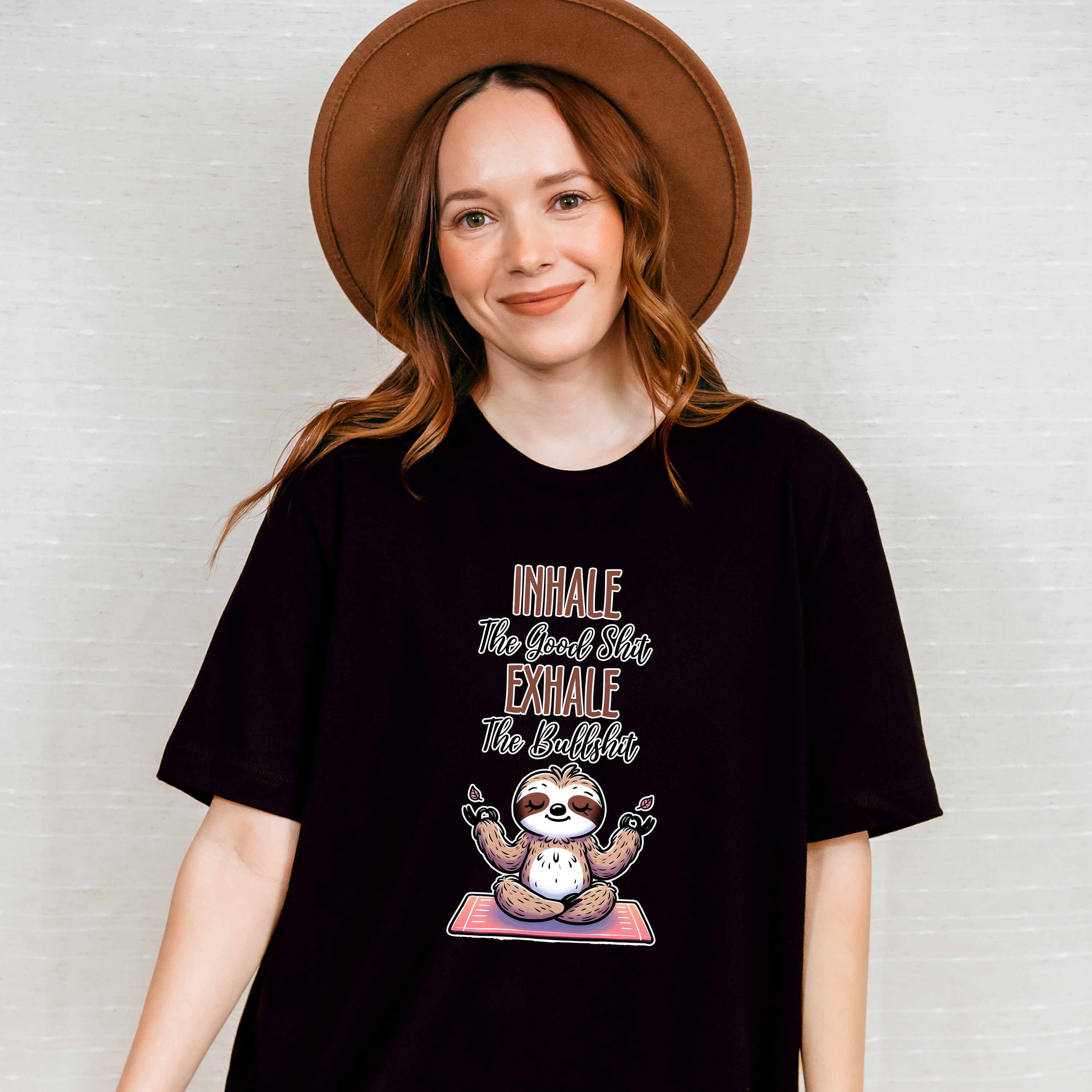 Inhale Exhale Sloth Design - Yoga Unisex Crewneck T-Shirt Sweatshirt Hoodie